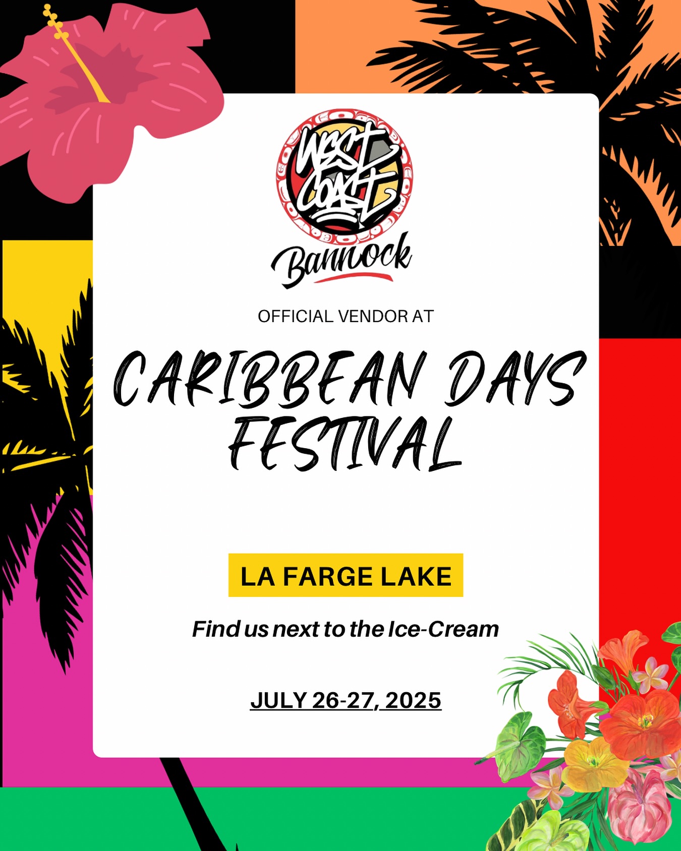 This weekend we’re honoured to share space at Caribbean Days Festival as an official vendor.
As Indigenous people, we know what it means to gather in joy, through food, dance, and community.
Come find us at LaFarge Lake, right next to the ice cream, and grab a piece of bannock love. 💛
📅 July 26–27
📍LaFarge Lake
🪶 Bannock that feeds the spirit.
#IndigenousOwned #DecolonizeTheFoodSystem #CaribbeanDaysFestival #WestCoastBannock #UrbanIndigenous #feedthepeople