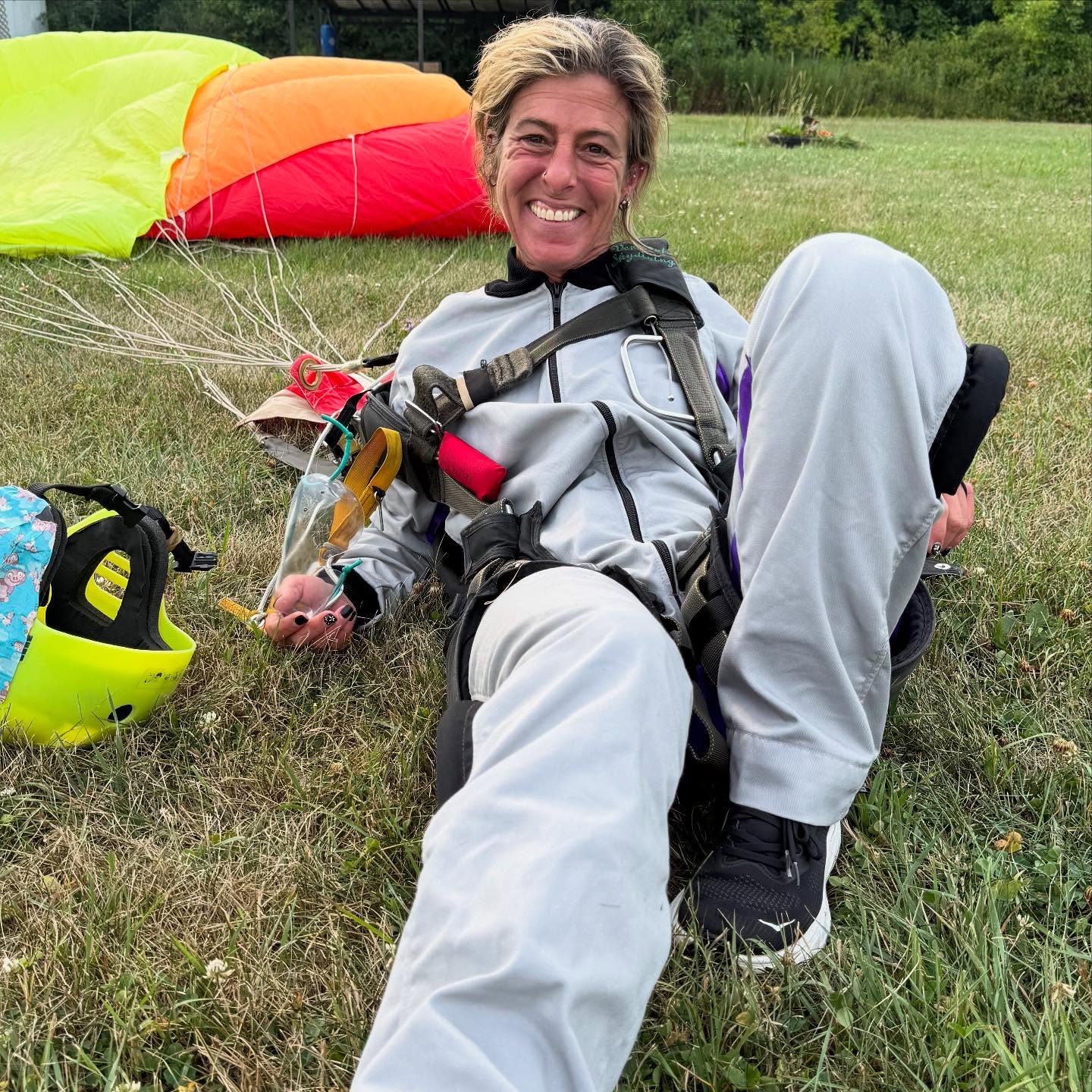 No better feeling than landing from your first solo skydive!