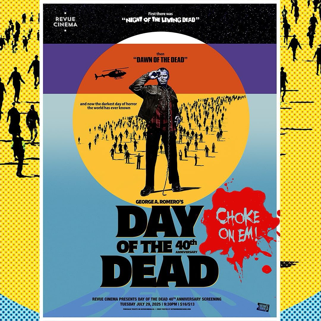 Happy to reveal my newest poster celebrating George A Romero’s ultimate classic Day of the Dead playing this Tuesday at @revuecinema . Get your tickets now and remember to choke on em! @dayofthedead1985 @thegarfofficial @livingdeadmuseum @livingdeadweekend @leif_jonker @taurus.entertainment @ruemorguemag @fangoria