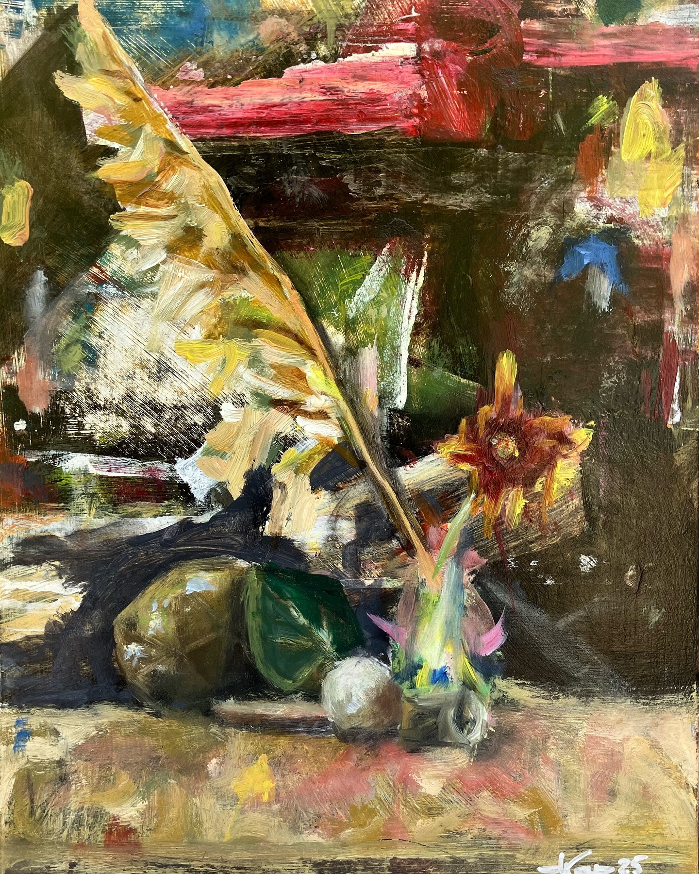 Still life coconut sea oats sponge golf ball and wildflower12x18 oil on panel 2025. . For inquiries about work for sale, contact @cabgalleryandstudio
.
.
.
.
#oilpainting
#contemporarypainting
#dylanrapillard
#bahamianart
#contemporaryart
#caribbeanart
#swissartist
#artistsoninstagram
#artshow
#artoftheday
#stillifepainting
#art#glitchkitschandthingsmotherwouldlike