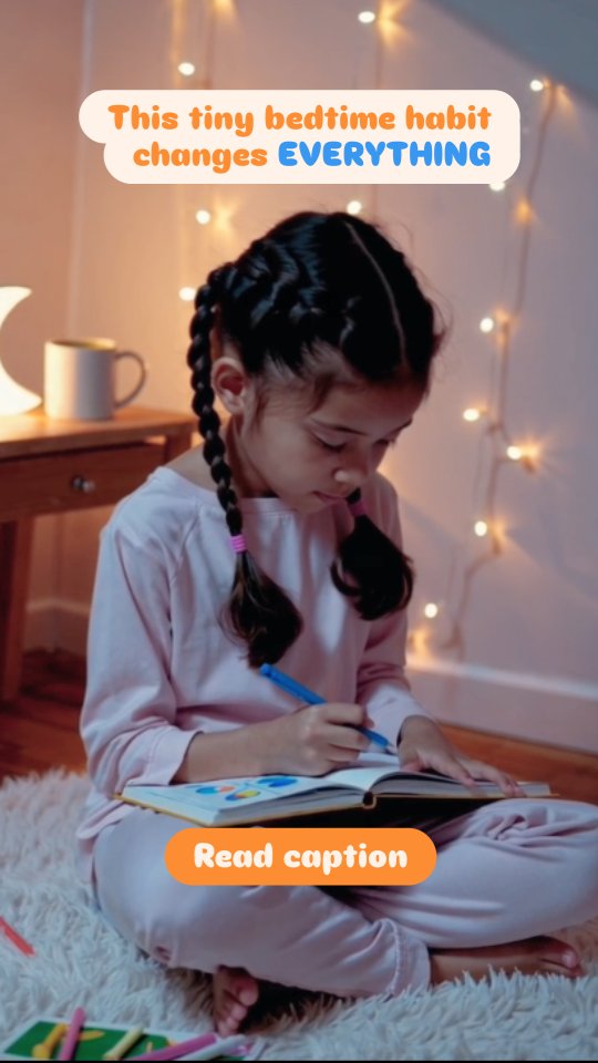 Imagine your child falling asleep calm, happy, and feeling safe in just 2 minutes.
Here’s a simple bedtime ritual parents swear by:
1. Ask your child to write or draw one happy thing from today.
2. Then one thing they’re grateful for.
That’s it. No rules, no perfect sentences. Just two minutes.
Why it works (science explains it):
1. Calms their nervous system — Writing or drawing slows their breathing and lowers stress hormones (cortisol), helping their body prepare for deep sleep.
2. Unloads worries — Putting thoughts on paper tells the brain, “I can let this go for now,” reducing bedtime anxiety.
3. Shifts their mood — Gratitude activates the brain’s “happiness circuits,” making kids feel safer and more positive before sleep.
4. Builds emotional strength — Over time, this tiny ritual improves emotional regulation and resilience.
Our FlippyTales journals make this ritual fun and magical for kids (5–12) — blending prompts, doodle spaces, and calming visuals.
Launching soon. Follow along to learn more.
#FlippyTales #BedtimeRoutine #CalmKids #MindfulParenting #ParentingTips #PeacefulParenting #PositiveParenting #KidsWellbeing #MindfulnessForKids #HappyKids #GentleParenting #ParentingHacks #SleepTipsForKids #RaisingConfidentKids #BedtimeRitual