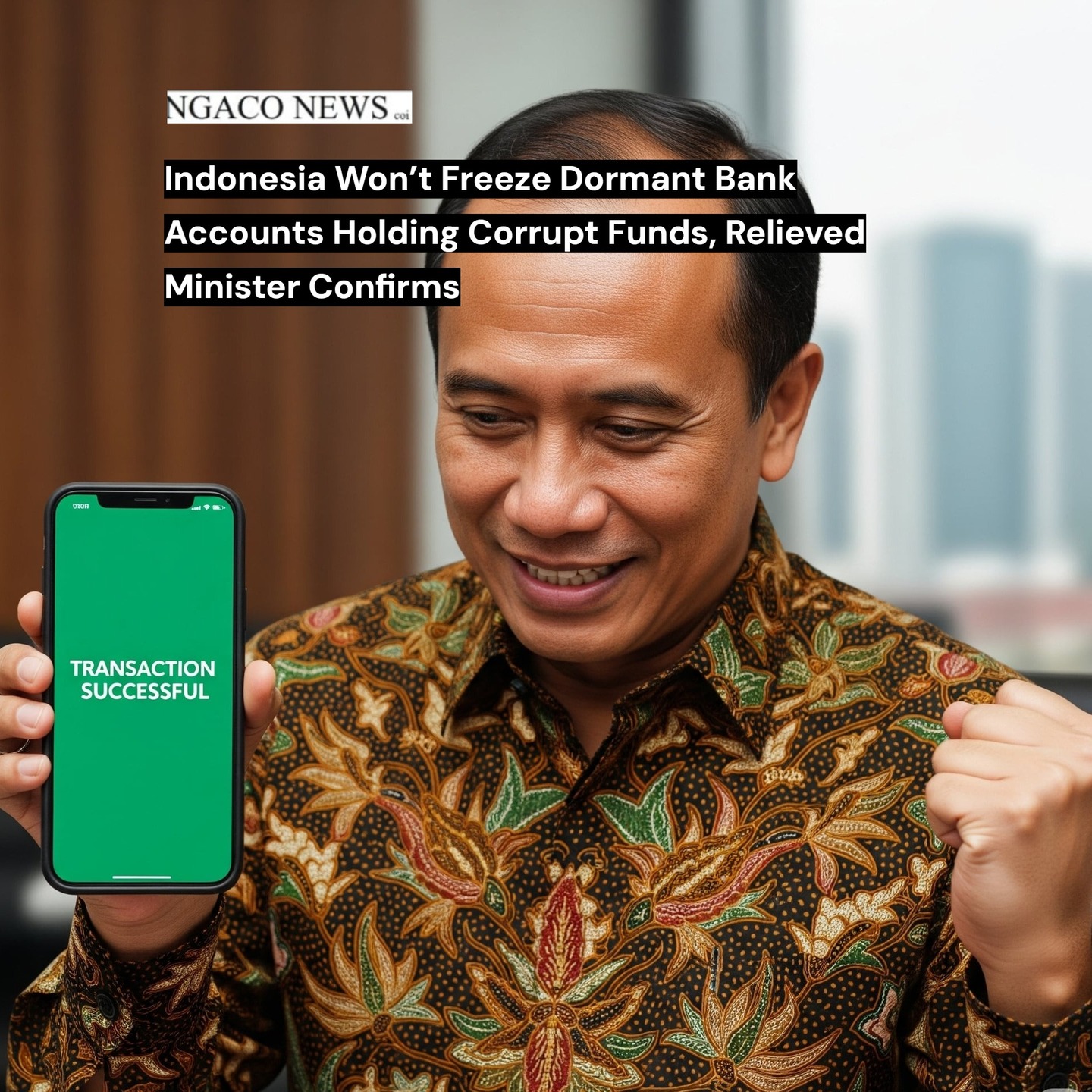 Breaking from NNC:
Indonesia Won’t Freeze Dormant Bank Accounts Holding Corrupt Funds, Relieved Minister Confirms
//
Tidak ada bembekukan rekening bank dorman berisi dana korupsi, konfirmasi Menteri dengan lega
Full article (ID & EN below) at www.ngaconews.com:
A visibly relieved minister has confirmed that Indonesia’s latest push to freeze dormant bank accounts will not apply to accounts holding corruption money. The initiative, led by the Financial Transaction Reports and Analysis Center (PPATK), is "designed to protect the public — and that includes corrupt officials,” the minister explained, while scrolling through his phone to find where he downloaded his seven mobile banking apps.
Under the new policy, accounts that have remained inactive for three to twelve months may be frozen. However, funds are reportedly still “safe” and can be reclaimed if the account owner submits an objection form to PPATK. The form, available at http://bit.ly/FormHensem, was inaccessible at the time of publication, possibly due to heavy traffic.
“PPATK is doing incredible work and certainly keeping themselves busy,” the minister added. “Besides looking for bank accounts with suspicious or criminal activity. they're now also looking for dormant bank accounts! They've got a lot of work ahead of them!"
When asked if it means the minister who is a corrupt suspect, whether his bank account will be investigated due to suspicious or criminal activity. "Of course not. There's no suspicious activity because there's no activity at all. It's just dormant because I had to leave it alone for a while after you media guys kept talking about me."