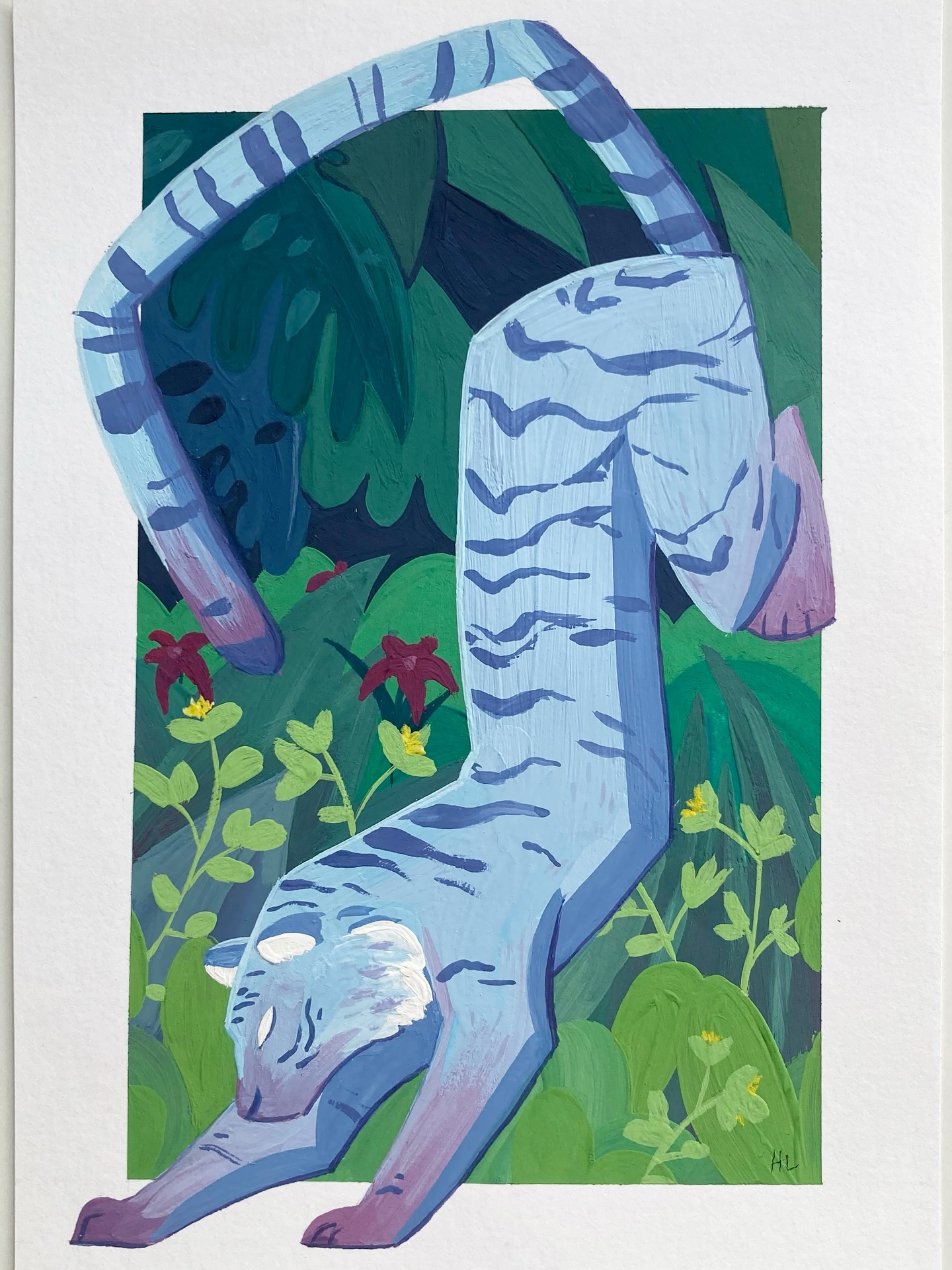 🐯Tiger 1/3 !
🗓️This piece will be put on sale Sunday 24th August (10:30am UTC+2), it’s an A5 size.
I have done 2 tigers so far, I will reveal the second soon and work on the last one probably next weekend hehe !
__________________________________
#thewomenwhodraw #illustratrice #illustratricefrancaise #gouachepaintings #gouacheartist #procreateartwork #procreateillustration #tiger #jungle #childrenart #kidlitillustration #visiblewomen