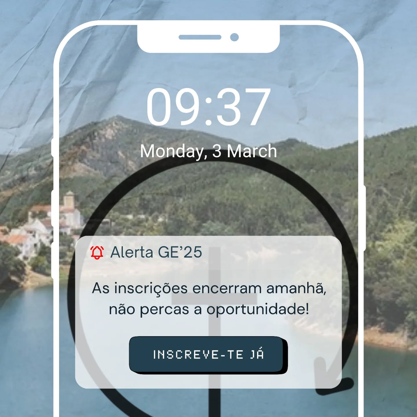 🚨 ÚLTIMA CHAMADA!
As inscrições para o Grande Encontro 2025 fecham amanhã.
Se ainda não te inscreveste, é agora ou nunca. ⏳
Estamos mesmo quase a partir.
De 10 a 16 de agosto, em Ferreira do Zêzere, vamos viver uma semana intensa de oração, partilha, amizade, fé e muita vida.
A chegada será feita a partir do final do dia 9 de agosto.
Já sentes aquele friozinho na barriga?
Está tudo preparado. Só faltas tu.
Vai ao link na bio e garante o teu lugar.
Depois de amanhã... já será tarde demais.
