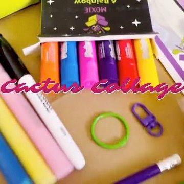 Meet two collage artists, then experiment with paint, paint sticks, scrapers, and brushes to create designs! This textured paper is used for your cactus shapes. Create a composition using the collaged cati, attaching them to your background. Use pens and paint pens to outline and add details before assembling them in a three-layered acrylic terrarium. Your cactus collage is now ready to hang by a string or display on the wall! Super popular but coming again soon, we promise!
#artkit #moxieboxart #moxieboxartist #youngartists #funart #cactus #cactuslovers🌵 #forallages #letscreate #letscreatetogether