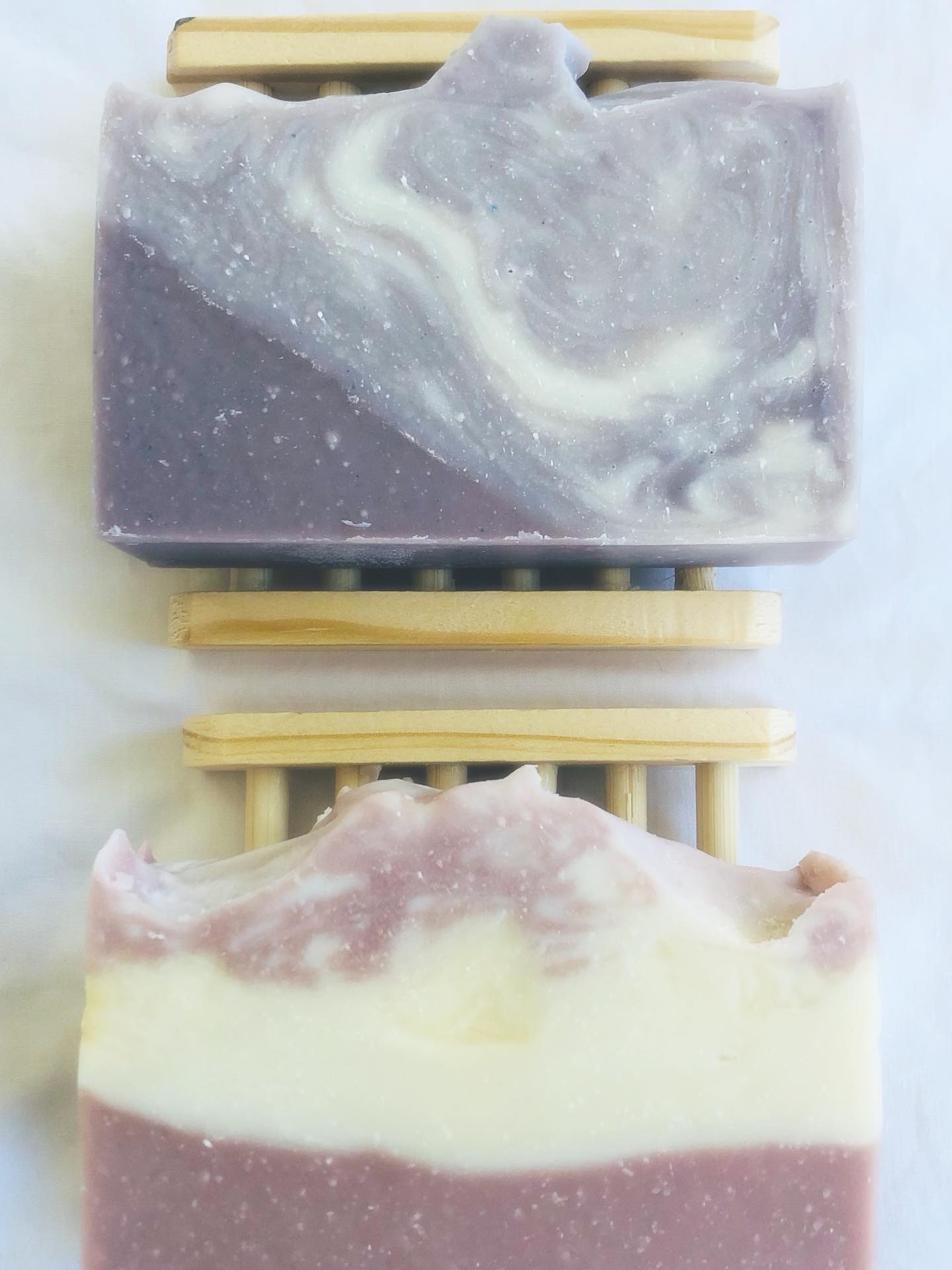 ON SALE FOR LIMITED TIME: 1 x bamboo soap-rack & 1x full size Lavender Cream OR Summer Rose Soap @ $14