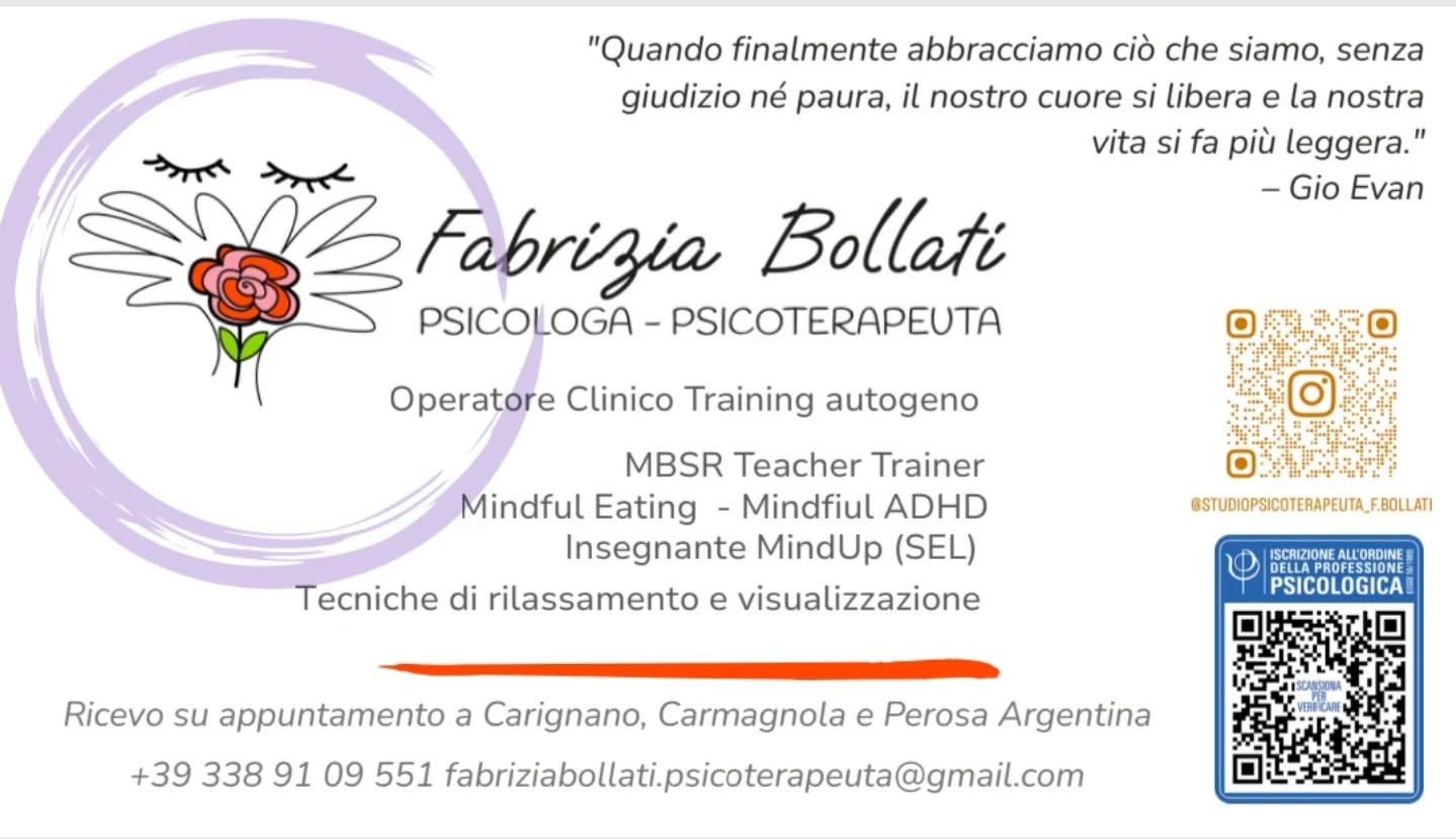 ✨ Benvenuto in uno spazio di accoglienza e trasformazione ✨
Qui il respiro si fa più lento, la mente si acquieta, il corpo ritrova il suo equilibrio.
Attraverso consapevolezza, presenza e ascolto, potrai riscoprire amore per te stesso e accedere a uno spazio di cura e guarigione interiore.
🌿 Qui ed ora, nel momento presente, hai la possibilità di fiorire. 🌿
Ti accompagnerò in un percorso di crescita e trasformazione, aiutandoti a ritrovare fiducia, serenità e armonia.
Insieme coltiveremo autenticità, accettazione e libertà per accogliere il cambiamento con leggerezza e creatività.
🌸 Lasciati guidare dal respiro, riscopri il piacere della lentezza. 🌸
In questo spazio sicuro potrai sviluppare una maggiore connessione con te stesso, imparare a riconoscere le tue emozioni e rafforzare il tuo benessere interiore.
🌟 Sii il protagonista del tuo viaggio. 🌟
Con gentilezza, empatia e ascolto profondo, possiamo dare voce alla tua essenza e costruire insieme un nuovo equilibrio.