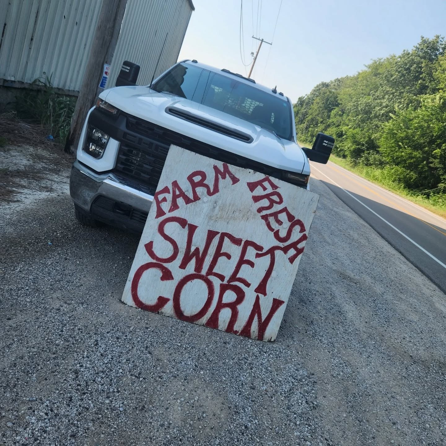 We're down at the Farley elevator this evening with our all white sweet corn! We'll be here until about 6:30 if you'd like to stop by and pick some up for dinner!