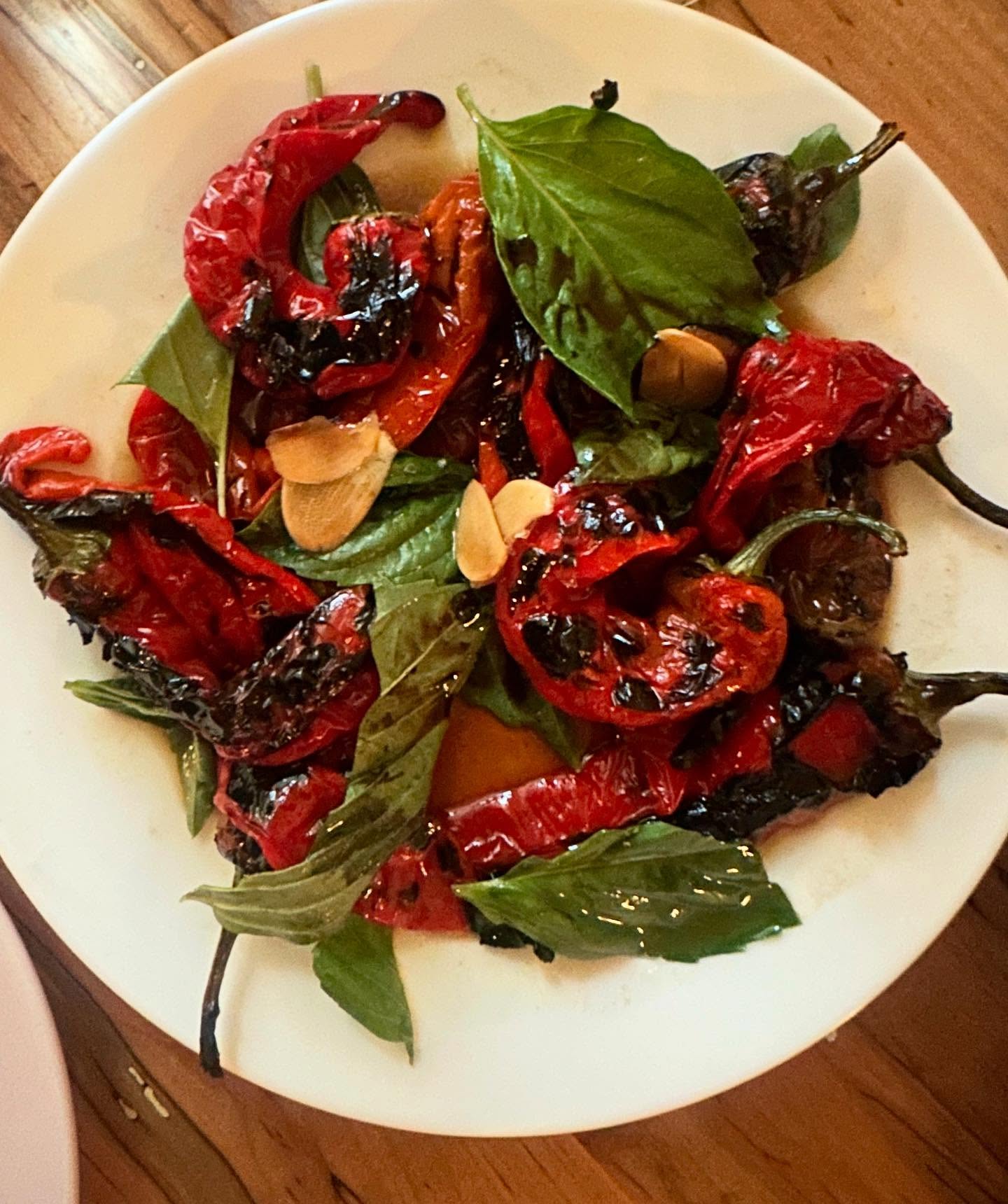 Still thinking about all the tasty goodness and stellar conversation with @mantonation as we made our delicious way through course after #vegetarian course (along with a full flight of natural wines) at @somebodypeopledenver. Fresh, summer flavors and the kindest staff. #denverlicious