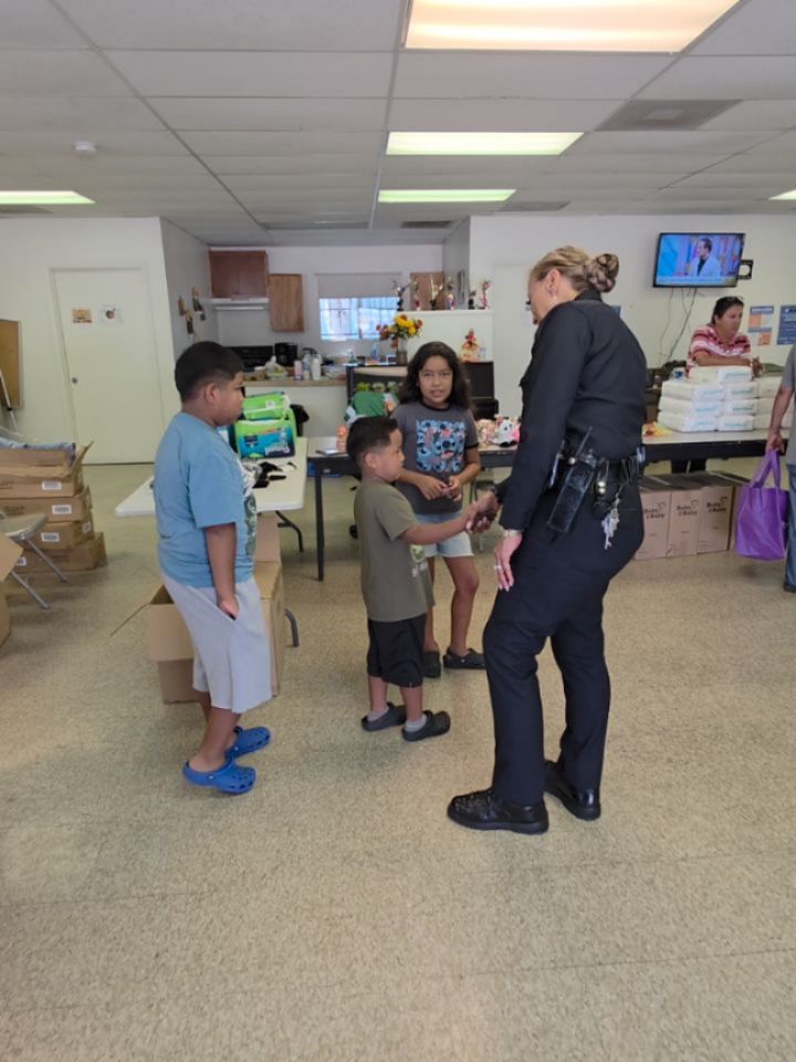 Deputy Chief Flores and ACO Joel Lopez spent the morning at @imperialcourtscspb meeting residents and sharing in the fun at the backpack giveaway hosted by the Resident Advisory Committee. The RAC, @hacla1938 & CSP are working hard to ensure every kid starts the school year well equipped and ready to learn 🎒📚