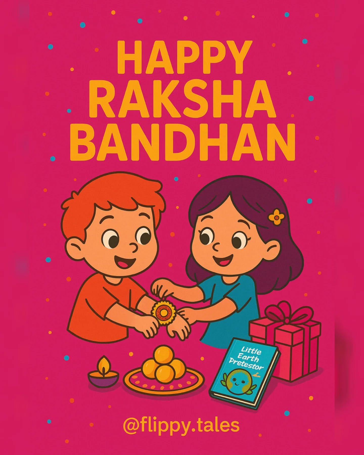 No thread is as strong as the one that ties hearts together. 🪢💖 This Raksha Bandhan, let’s celebrate the love, laughter, and little moments that make siblings our forever friends. 🌸✨
#RakshaBandhan #SiblingLove #FlippyTales" #kidsofinstagram