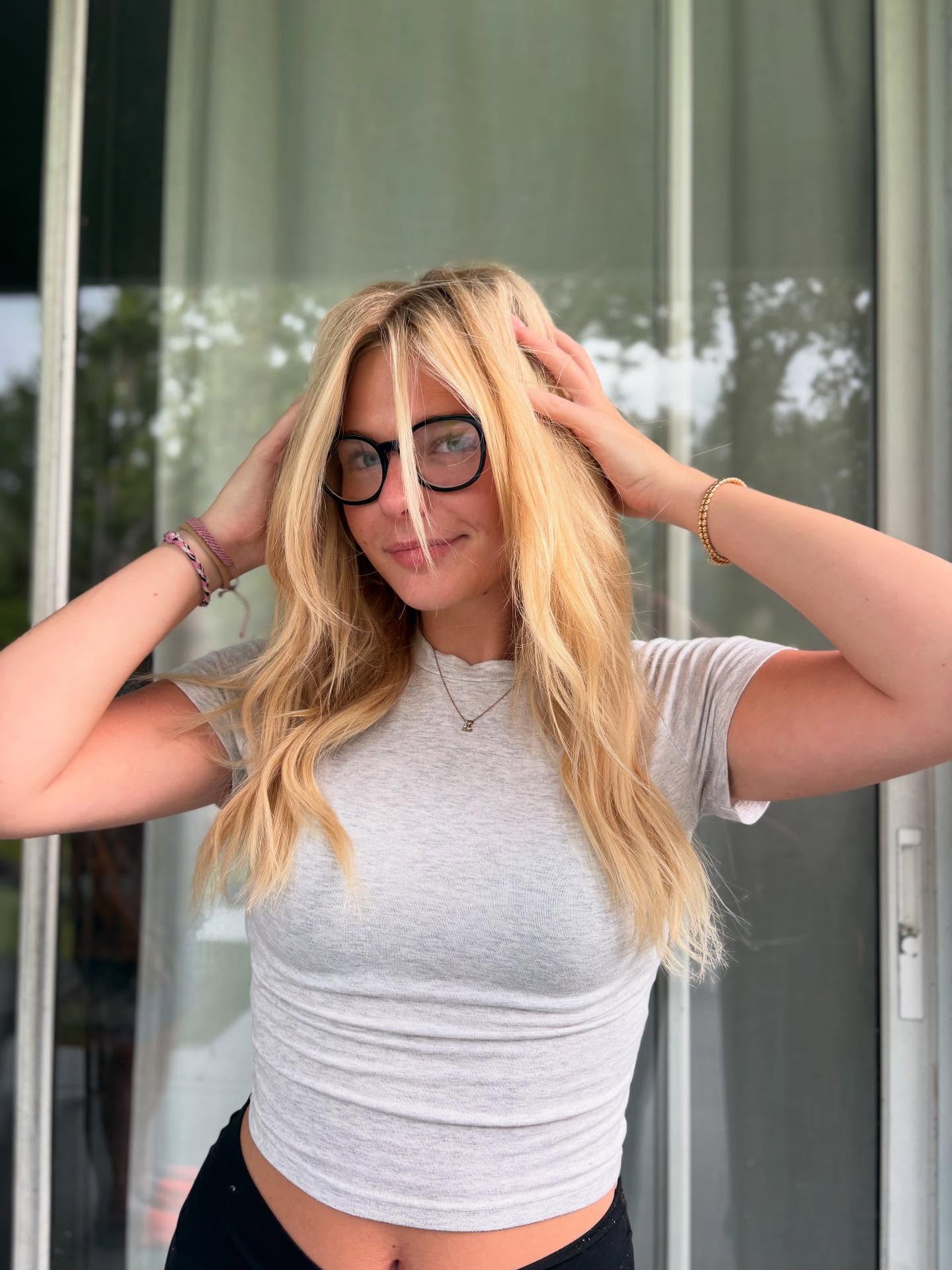 beautiful blonde & bright futures… our sweet baby is leaving us for her senior year but not before she got her time in the chair 🤍☀️