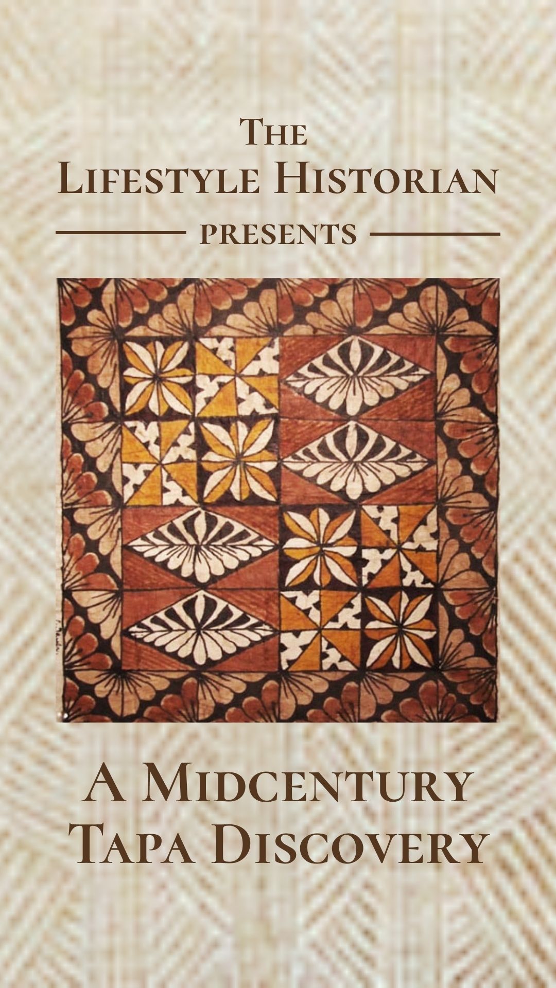 I spotted this piece at @difficult_creek_antiques in rural Virginia looking ancient and handmade but totally unfamiliar. The texture was fibrous, the patterns bold, almost tribal. I had no idea what I was looking at.
Naturally, I fell down a research rabbit hole that took me thousands of miles and several generations across the Pacific.
In Hawaiʻi, it’s called kapa. Elsewhere in Polynesia, it’s known as tapa, siapo, ngatu, or masi. No matter the name, it all begins 2000 years ago with the inner bark of the wauke (paper mulberry tree), pounded into cloth using carved wooden mallets. The process was rhythmic and ritualistic, a communal act of both labor and art.
These cloths were worn by royalty, wrapped around the deceased, offered to gods, and given as symbols of power, ancestry, and belonging. Each island had its own aesthetic: Hawaiʻi favored stamped geometric patterns, Samoa freehand drawings, and Tonga vast ceremonial panels.
But by the 1950s and ’60s, as tourism exploded, tapa took on new life. Pieces like this one began to appear in markets and shops, some authentic, others adapted for tourists. Symbols blended. Cultures merged. And something that once told sacred stories began telling stories of travel and memory.
Today’s LH Discovery 💡
In traditional Hawaiian kapa-making, the cloth was often perfumed using native plants like maile, sandalwood, or tiare, adding another layer (scented this time!) to its story.
#thelifestylehistorian #LH #discoveries #learninghistory #historyfinds #TapaCloth #KapaMaking #PolynesianArt #BarkclothHistory #HawaiianTextiles #PacificIslanderArt #AustronesianHeritage #MidcenturySouvenir #AntiqueTextiles #MuseumWorthyFinds #HiddenHistory #TextileAnthropology #CulturalCraftsmanship #IslandArtTraditions #historyinthedetails #tapacloth #hawaiiankapa #barkcloth #textilehistory #antiquefind #pacificart #midcenturymodern #culturalheritage