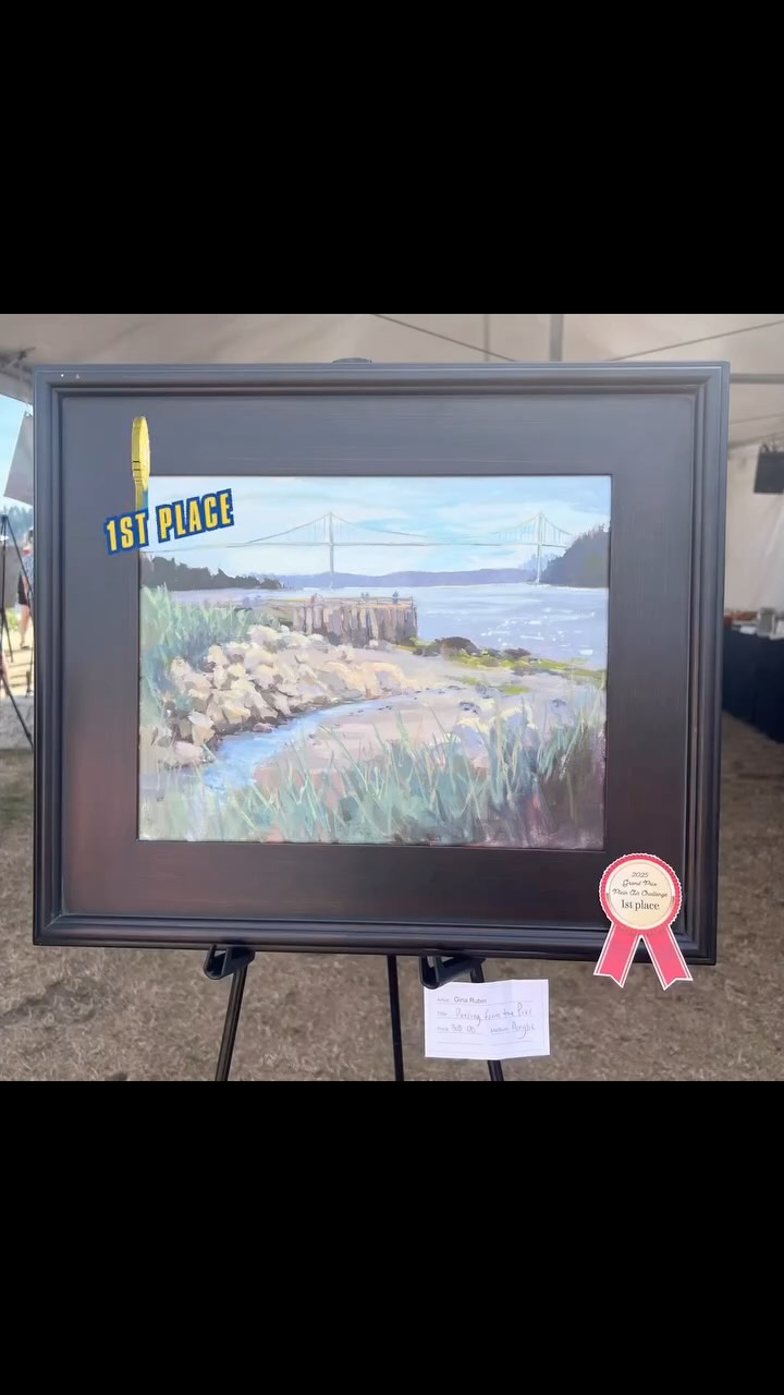 Great day at the Grand Prix of Art at Harmony Arts Festival in West Van! I took home first place with a $500 Opus Gift Card! Thank you Nancy for coming with me! Nancy did an amazing painting of the Inukshuk. #bcartist #harmonyarts #opusartsupplies #pleinair #pleinairpainting #pleinairbc