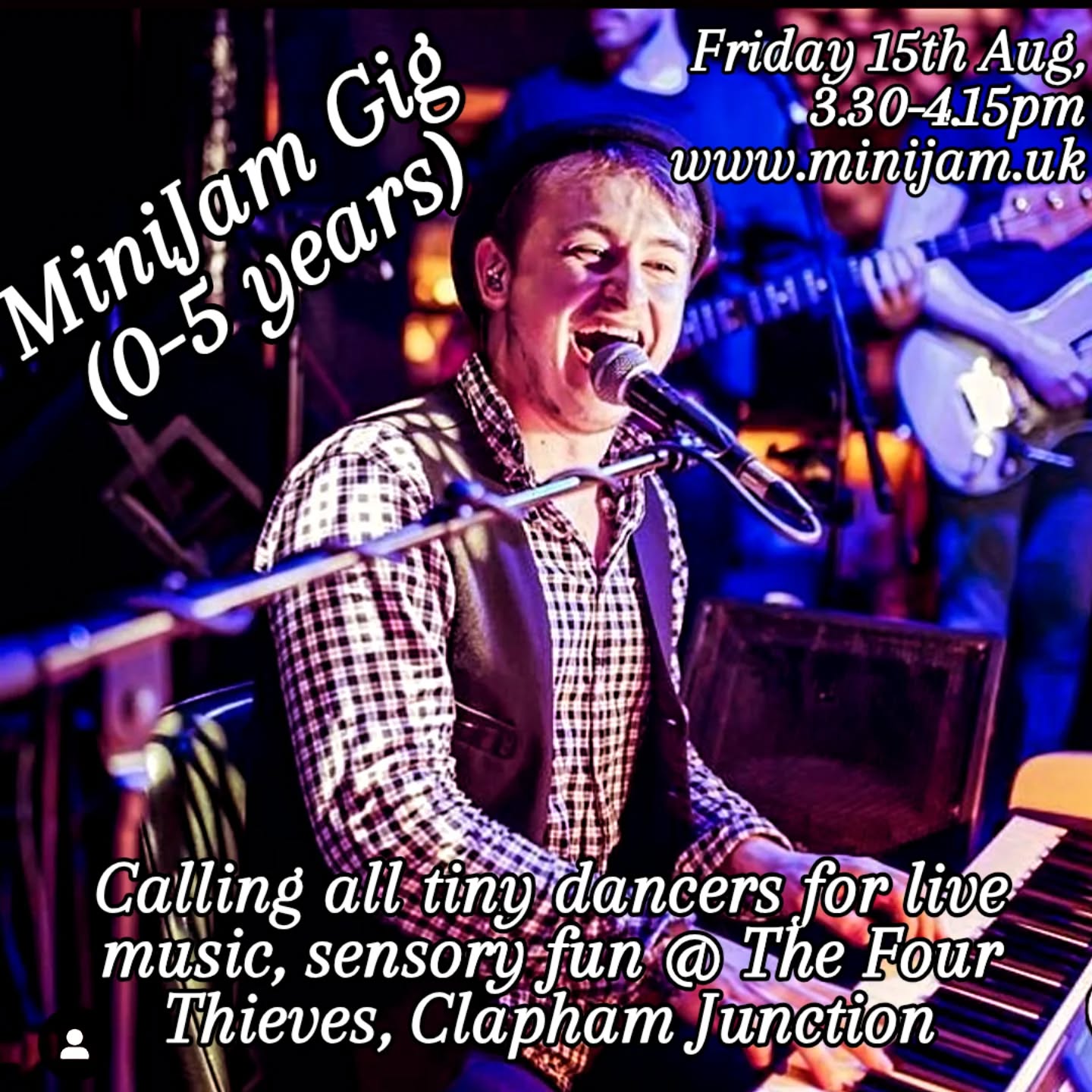 Book here: https://bookwhen.com/minijam/e/ev-s553-20250815153000
Tickets from £13.50 for 1 x Adult + 1 x Child