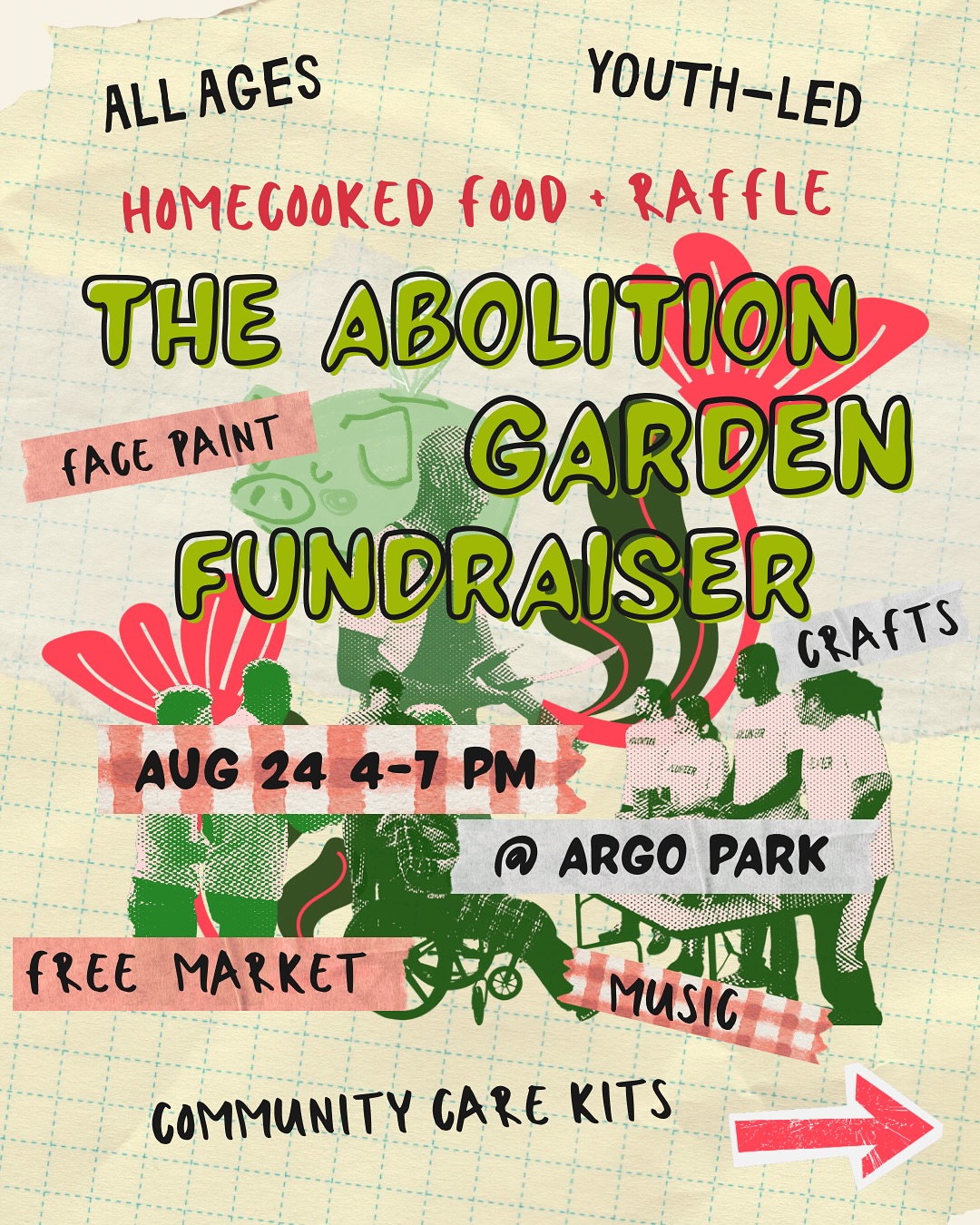 What’s up community?!
We want to officially invite you all to our first youth-led fundraiser on Sunday, August 24th from 4-7pm at Argo Park 🥳
During these critical times, our work can’t rely on grants or institutional validation. We are asking for help so we can continue to do this important work and stay rooted and accountable to our community. To fundraise, we will have a potluck meal (sold by plates) as well as art created by our current and past youth cohort and the TAG team to buy from! We will also have one of our youth do plant themed face painting for a portion of the event 🌱 If you’re unable to make this event, you can also support us by becoming a member through the link in our bio. We thank all of you who have supported us and our liberation work rooted in the Land and community and are so grateful to be doing this for and with you all. 🥹
We also firmly believe in reciprocity and community care. That’s why even if you’re unable to support us financially, we organized this event with the youth with the intention to CONNECT. Everyone is welcome to come to just create (in) community. We will have stations focused on mutual aid and art. From free markets to community care kits to bracelet and seed bomb making to coloring, we hope to have an activity for all ages to create, care and connect with each other during these trying times. If you all have any questions, please don’t hesitate to let us know and we will see you int two weeks!! IT’S GONNA BE A GOOD TIME!!! 💚
ID in comments