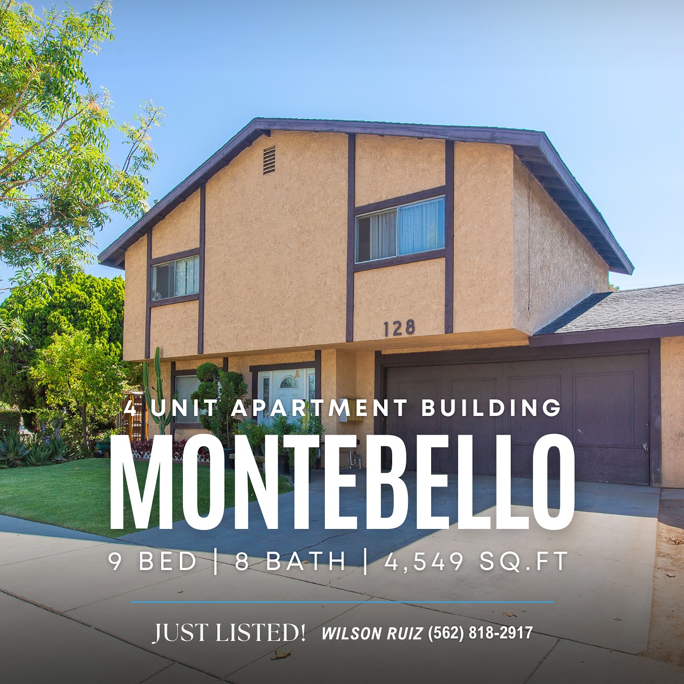 Just Listed‼️🏢
128 N 1st St, Montebello, CA
First time hitting the market!
A rare and highly desirable quadruplex apartment featuring four private units. Located in a prime spot minutes away from The Shops at Montebello, Montebello Town Square, popular restaurants and cafes. Gross Scheduled Annual Income: $99,520, makes this an investment opportunity you don’t want to miss.
Property Highlights:
• Unit A: 3 Beds & 1.5 Baths
• Unit B: 2 Beds & 1.5 Baths
• Unit C: 2 Beds & 1.5 Baths
• Unit D: 2 Beds & 1.5 Baths
• 2 separate 2-car garages
• 4,549 sq.ft • 6,288 sq.ft
Priced to sell, submit your offer today!
Call me: (562)818-2917
DM me for a showing
or visit my website-link in bio!
#quadruplex #montebellocalifornia #multiunitproperty #forsale #investmentopportunity #apartmentforsale #montebelloca #lacounty #socalrealestate #socal #justlisted #realestateinvestment #incomeproperty #californiarealestate