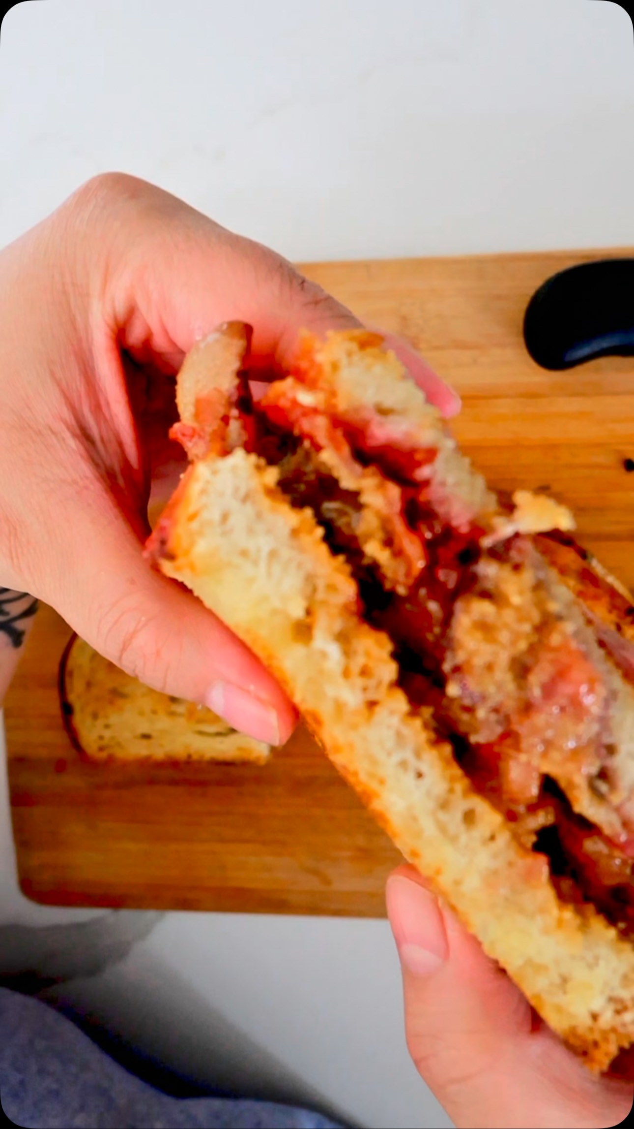 National Sandwich Month: Day 9
This rock ‘n’ roll legend of a sandwich has Elvis written all over it well, almost.
The original Fool’s Gold was peanut butter 🥜, jelly 🍓, bacon 🥓, and banana 🍌 but we’re skipping the banana for a burst of berry jam instead.
Creamy peanut butter 🥜, smoky crispy bacon 🥓, and sweet jam 🍓 all meet inside toasted bread 🍞 for a salty-sweet bite that’s fit for the King 👑.
🥪 Follow along for the next sandwich. this month is just getting warmed up.
#SandwichMonth #FoolsGold #SweetAndSavory #FoodShorts #NationalSandwichMonth #Elvis #Shorts