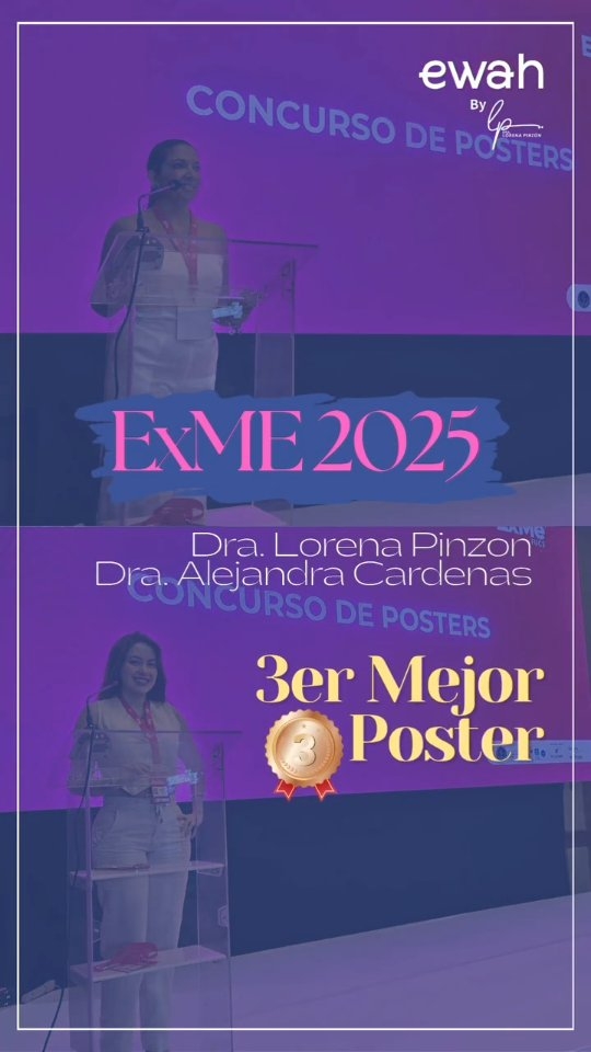 Es un orgullo para EWAH contar con dos profesionales de excelencia.
En el concurso de presentación de pósters con casos clínicos del Congreso EXME, las doctoras Lorena Pinzón y Alejandra Cárdenas recibieron un importante reconocimiento, alcanzando el 3er lugar entre todos los participantes.
Este logro no solo refleja su compromiso, conocimiento y dedicación, sino que también reafirma la confianza que nuestros pacientes depositan en nosotros, sabiendo que sus tratamientos están en manos de especialistas de alto nivel y trayectoria comprobada.
Si quieres tratamientos para rejuvenecimiento facial, sin duda EWAH es una excelente opción para ti.
