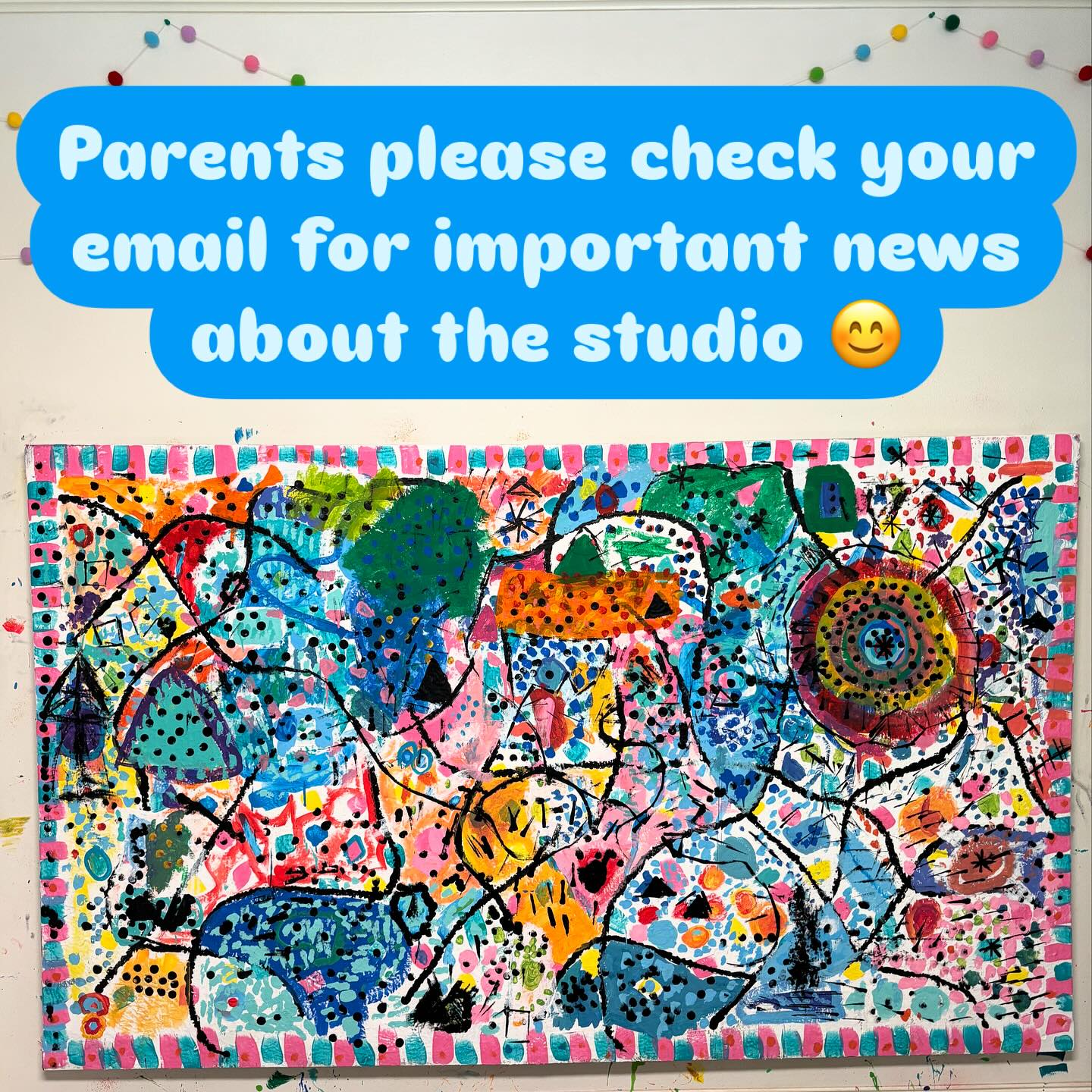 Parents, please check your email for important news about the studio. Thank you.