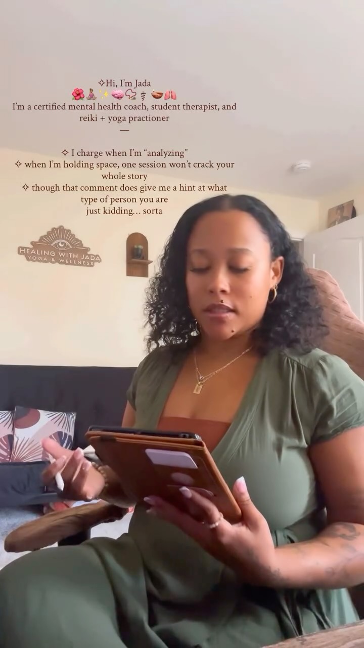 Whenever I’m out and people find out I’m studying to become a therapist, that I’m a mental health coach, or a yoga teacher even I almost always hear the same thing: “Wait… are you analyzing me right now?” I get where it comes from—there’s a certain curiosity around somatic work, therapy, mental wellness and trauma healing and what happens in that space. But honestly? No, I’m not secretly dissecting your every word while we’re connecting!
The work I’m doing and studying—whether it’s in a coaching session, on the yoga mat, in trainings, or through Reiki—is intentional, focused, and requires a lot of energy. I’m paying attention to stories, body language, tone, patterns, wounds, and defenses, all while staying grounded in compassion and ethics. It’s deep work, and it deserves presence 🩷
Outside of sessions, I need space to simply be me. To laugh, for my humanness, and enjoy the moment without having my “space-holder brain” turned on. It doesn’t mean I care any less—it just means I honor my boundaries around when and how I step into that role.
🤲🏽✨❤️🩹
#healingwithjada #mentalhealthcoach #yogateacher #reikitherapist #nervoussystemregulation #innerpeace #mentalhealthawareness #studenttherapist #socialworkstudent