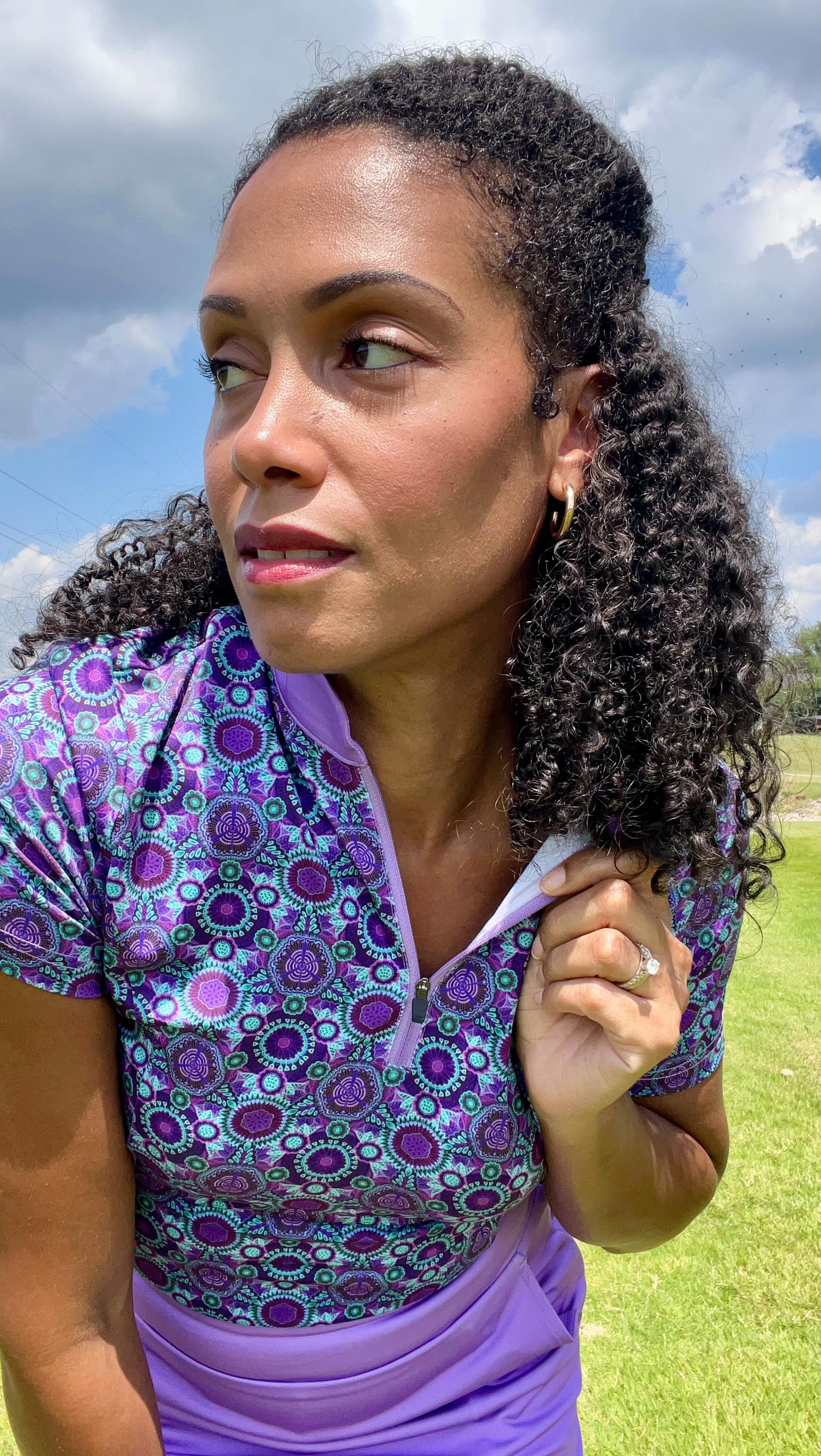 Let’s get ready to go golfing ⛳️ Rocking the new Violet Vista Collection by @asilagolf and I’m LOVING this 💜 
The quality material… the pockets (the POCKETS!)… the color… This collection is a 10/10 and makes me feel so put together!
.
.
.
#GRWM #OOTD #GDWM #Golf #GolfFashion #GolfOutfit #AsilaGolf #GolfGirl #BlackGirlsGolf #Golfer #WomenWhoGolf #NashvilleInfluencer #ContentCreator #GolfContent