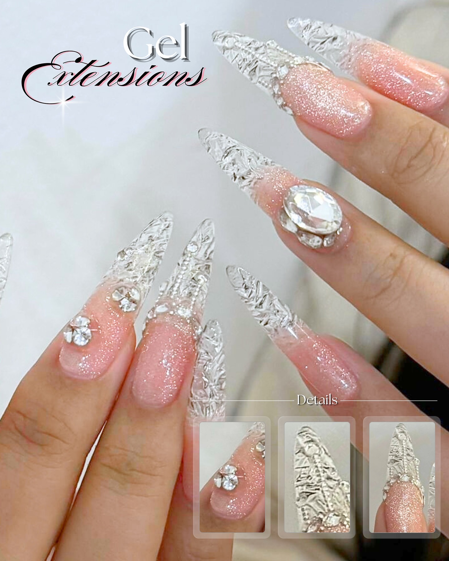 💎✨ Shatter expectations, not your style.
These glass-inspired gel extensions are serving elegance, sparkle, and serious main character energy.
Perfect for those who love their nails as bold as their dreams. 💅
🤍 Reservations: www.dlashsg.biz
🤍 Enquiries: WhatsApp +65 8749 7332
—
Lash • Brow • Beauty • Courses
♡ International Plaza #02-15 & #02-92A
♡ Lucky Plaza #01-91/91A
♡ New outlet coming soon!