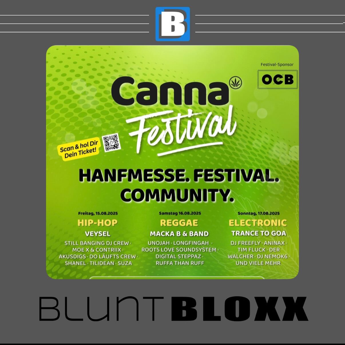 Bluntbloxx is bringing the vibes to Canna Festival Freiburg! 💚
15–17 Aug — Grab your Bluntbloxx & get a FREE engraving ✨
Come for the beats, stay for the style.
#Bluntbloxx #420Vibes #CannaFestival #StackInStyle #FestivalMood#420