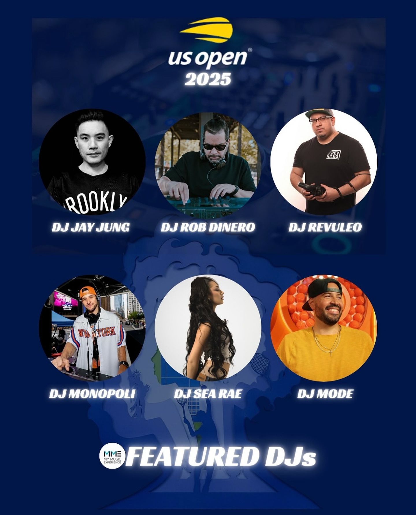 Good times and great vibes starting tomorrow. Can’t wait to set the vibes at the Grandstand.
But also don’t forget to check out the vibes with the rest of the team around the complex during the US Open.
@djmodenyc
@monopolimusic
@jayjungofficial
@djrobdinero
@searaesounds
@mymusicexperience