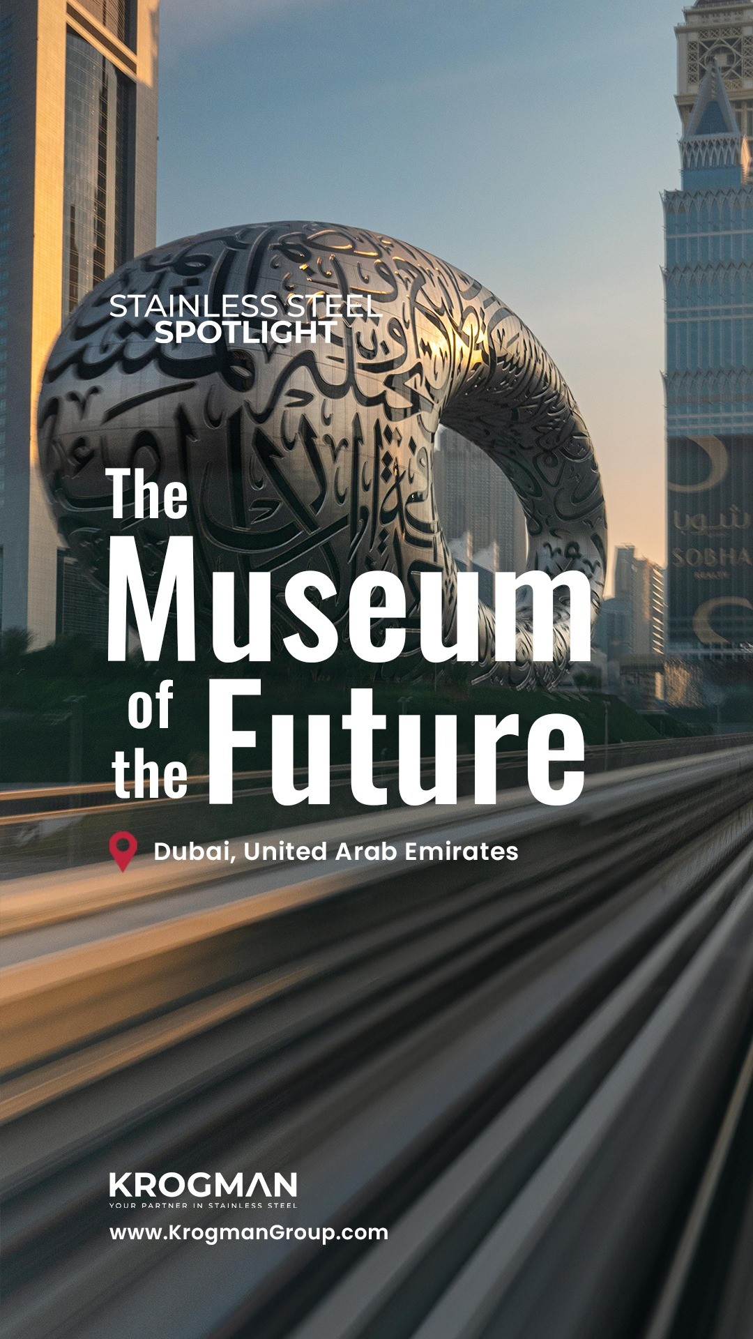 Today's Stainless Steel Spotlight is on
"The Museum of the Future"
📍 Dubai, United Arab Emirates
The Museum of the Future in Dubai, UAE, is an architectural and engineering marvel. Straddling confidently between the past and the future while combining advanced technology with traditional art forms, it occupies a prime location adjacent to the Emirates Towers, making itself an expressive and dynamic landmark.
Click the link in our bio to read more about this stainless steel architecture marvel!
#StainlessSteelSpotlight #Dubai #MuseumOfTheFuture #StainlessSteel #Architecture