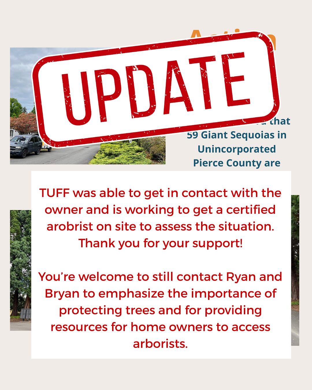 Update! We were able to get ahold of the owner and have a certified arborist coming to look at the site. Please continue to contact Ryan and Bryan to encourage them to provide resources to home owners wanting to save their trees!
#treecanopy #trees #savethetrees #tacoma #30by30