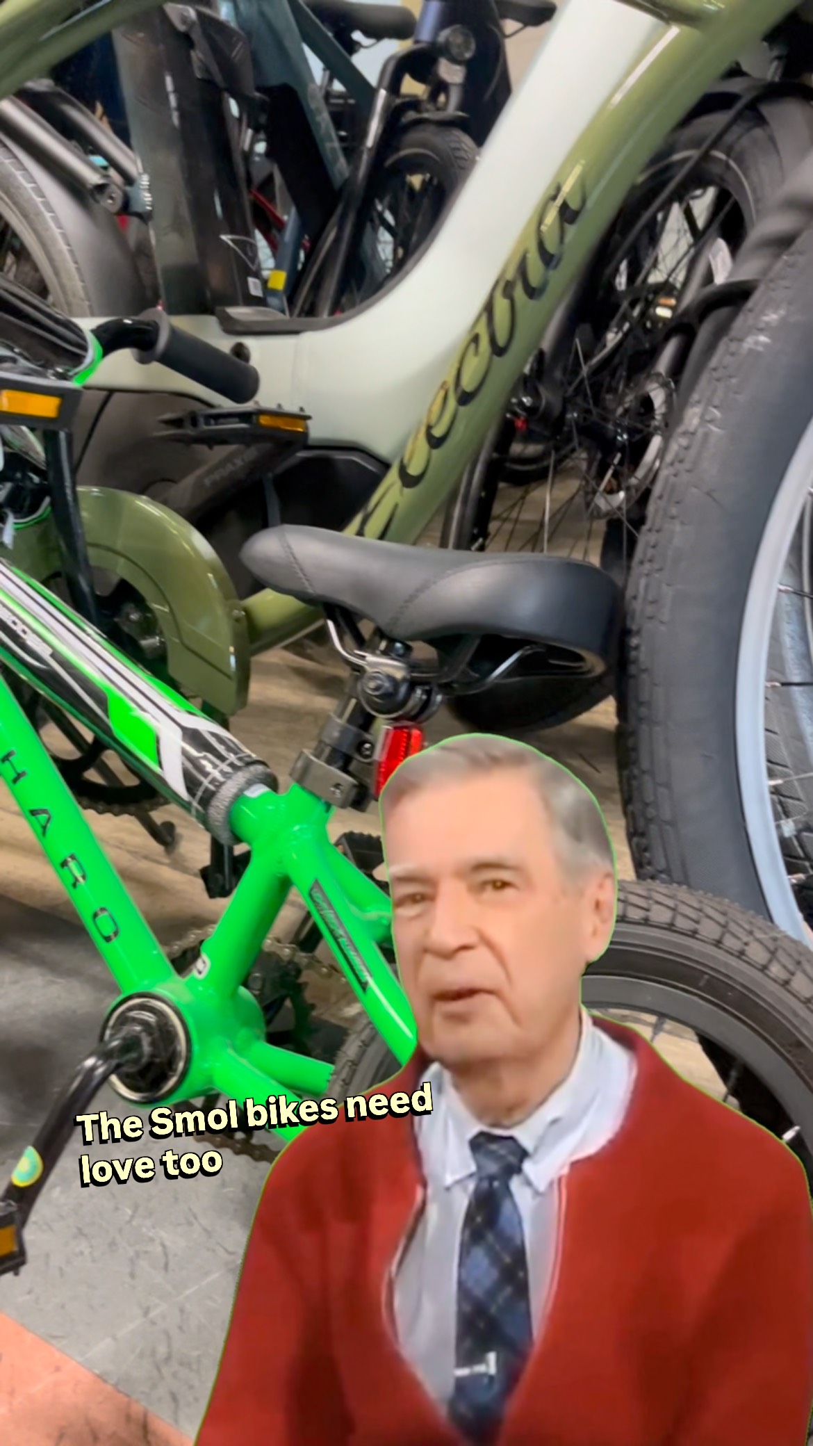 He’s BABY 🚲 🐣
show some love to yer baby bikes today 🌈💚
.
.
#tinybutmighty #bikelove #BikeLife #WholesomeMemes #MrRogers #littlewheelsclub #small #twowheel #Mini #cyclingcommunity #bicycle #BikeCulture #CyclingLife #BikeInspo