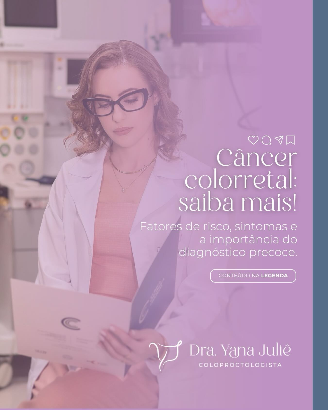 🚨 Câncer Colorretal
Você sabia que o câncer colorretal é uma das principais causas de morte no mundo, mas também um dos mais preveníveis através da realização da colonoscopia.
A maioria dos casos de câncer colorretal, ocorrem por mutações genéticas na mucosa intestinal. Essas mutações levam a formação de adenomas ou pólipos adenomatosos, que se não retirados preventivamente, podem transformar-se em câncer. Apenas 10% dos casos de câncer são associados a causas genéticas.
❓Quais são os principais fatores de Risco para o Câncer Colorretal❓
- Obesidade
- Sedentarismo
- Alcoolismo
- Tabagismo
- Dieta pobre em fibras e rica em carne vermelha, gorduras e alimentos ultraprocessados.
▪️Os principais sintomas incluem:
- Mudança no hábito intestinal
- Muco e sangue nas fezes
- Anemia
- Dor abdominal
- Perda de peso sem causa.
🚨Prevenção salva vidas!! Agende já sua consulta.
Dra. Yana Juliê Perondi
Coloproctologista
CRM: 29717 || RQE 27567
#Proctologia #Proctochapeco #Chapeco #CâncerColorretal #Colonoscopia #Prevenção #SaúdeIntestinal