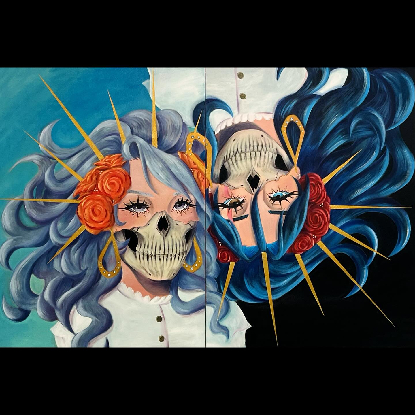 Intermediate painting pt 3.
-
My final painting (48 x 60)
Prompt: Free Draw
We finally could do a free draw and what better than painting my girls. I love to draw Catrina’s they make me feel so close with my culture and in my mind I feel the Catrina itself is very empowering. I love the eye catching mystery in other paintings from other artists and I feel the need to embrace the mystery and need to feel bewitched when presenting my art.
-
#ocs #oc #catrina #catrinas #catrinamexicana #oilpaintingartist #oilpaintingsoncanvas #oilpainting #traditional #traditionalartwork #gamblinart #gamblinoils #art #artist #artwork #arts