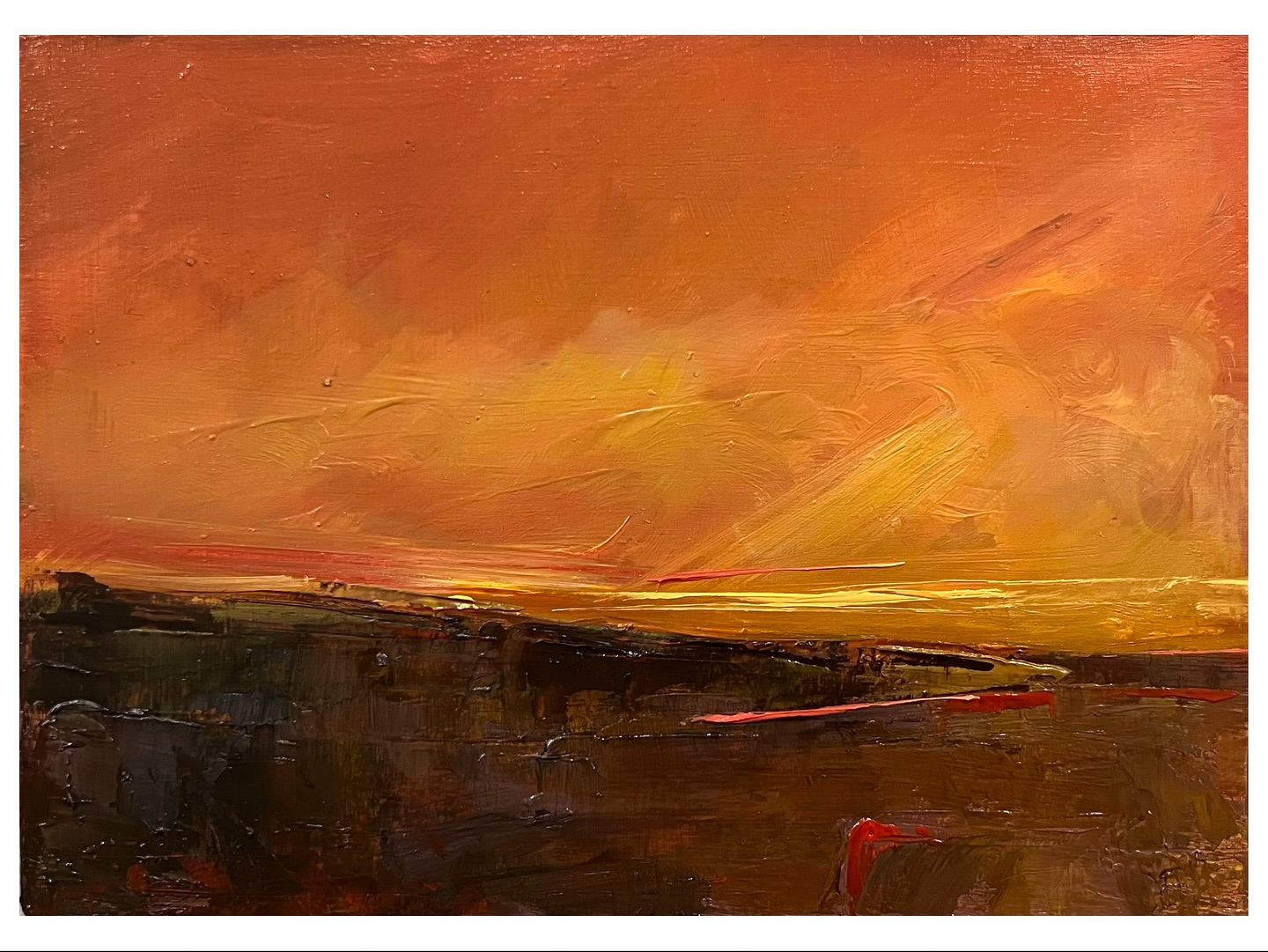 I love working at different scales. I’m working on a few larger pieces at the moment, but in between I love creating these minis. I can create a whole world in the palm of my hands. I love the intimacy of a small painting, the feeling of being drawn in and wanting to step closer to see more.
Scroll through for scale, 5x7 inches.