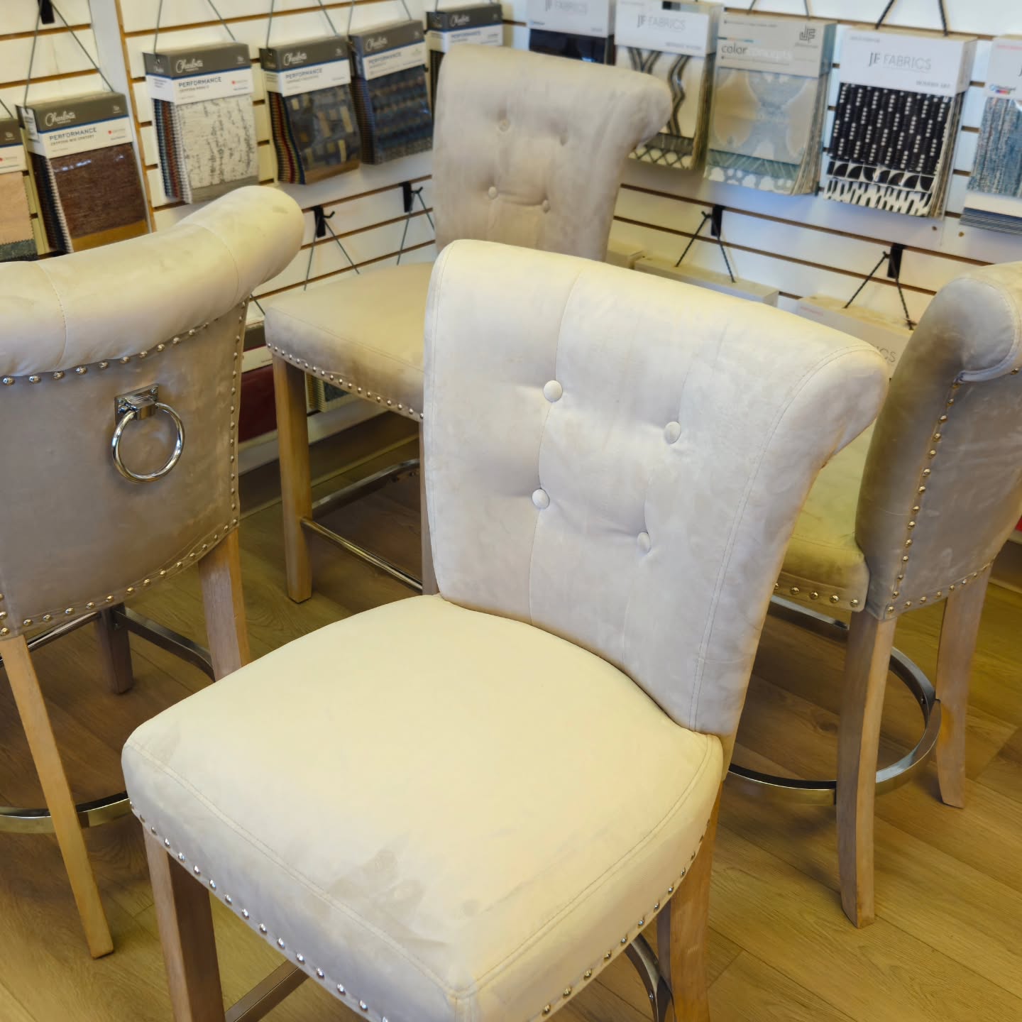 ✨ Freshly Reupholstered ✨
We just gave these stunning bar stools a brand-new look using Ennis Fabrics’ “Franklin” in Cinder — a soft, durable fabric with a timeless feel. To make them even more practical for everyday living, the fabric has been treated with Endurepel for built-in stain resistance and easy cleaning.
From tired and worn to sleek and sophisticated, these stools are now ready to shine in their home once again. 💎
📍 Fabric: Ennis Fabrics – Franklin (Cinder)
🛡️ Protection: Endurepel finish
🔨 Service: Complete reupholstery by Elegance Upholstery
Would you love to see your furniture transformed like this? Send us a message today for a quote!
#EleganceUpholstery #FurnitureMakeover #EnnisFabrics #Endurepel #FranklinCinder #BarStoolGoals #FurnitureRestoration #LethbridgeBusiness