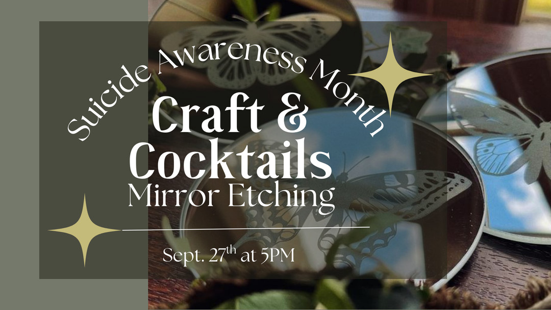 Sip, etch, and affirm. Join us for Craft & Cocktails: Mirror Etching—an evening of hands-on mixology and personalized mirror engraving in honor of Suicide Awareness Month. Learn cocktail technique, create an uplifting daily reminder, and hear from the Utah Suicide Prevention Coalition. Mocktail options will be available. 20% of profits donated to the Utah Suicide Prevention Coalition. 21+. Seating is limited to 20 tickets in the bio.
#CocktailClass #CraftsAndCocktails #MirrorEtching #UtahEvents #MixologyClass #SuicideAwarenessMonth #SaltLakeCity #HandmadeHome #SupportLocal