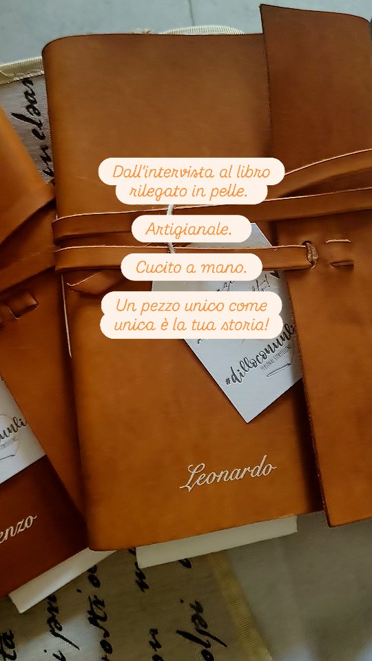 โ๏ธโค๏ธL'AMOURโ๏ธโค๏ธ
ร conoscersi
Ascoltarsi
Lasciar parlare il cuore
Affidarsi
E poi...
Ritrovarsi a sfogliare un libro speciale: il libro della propria storia.
In vendita in NESSUNA LIBRERIA ๐คช
Fatto a mano e personalizzato, parola per parola.
C'era una volta...la tua storia!
La scriviamo insieme?
โผ๏ธINFO IN DIRECTโผ๏ธ