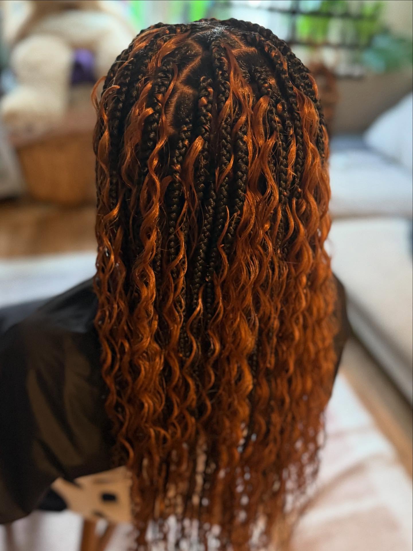 1b braids with 30 curls. Would you try this colour combo?