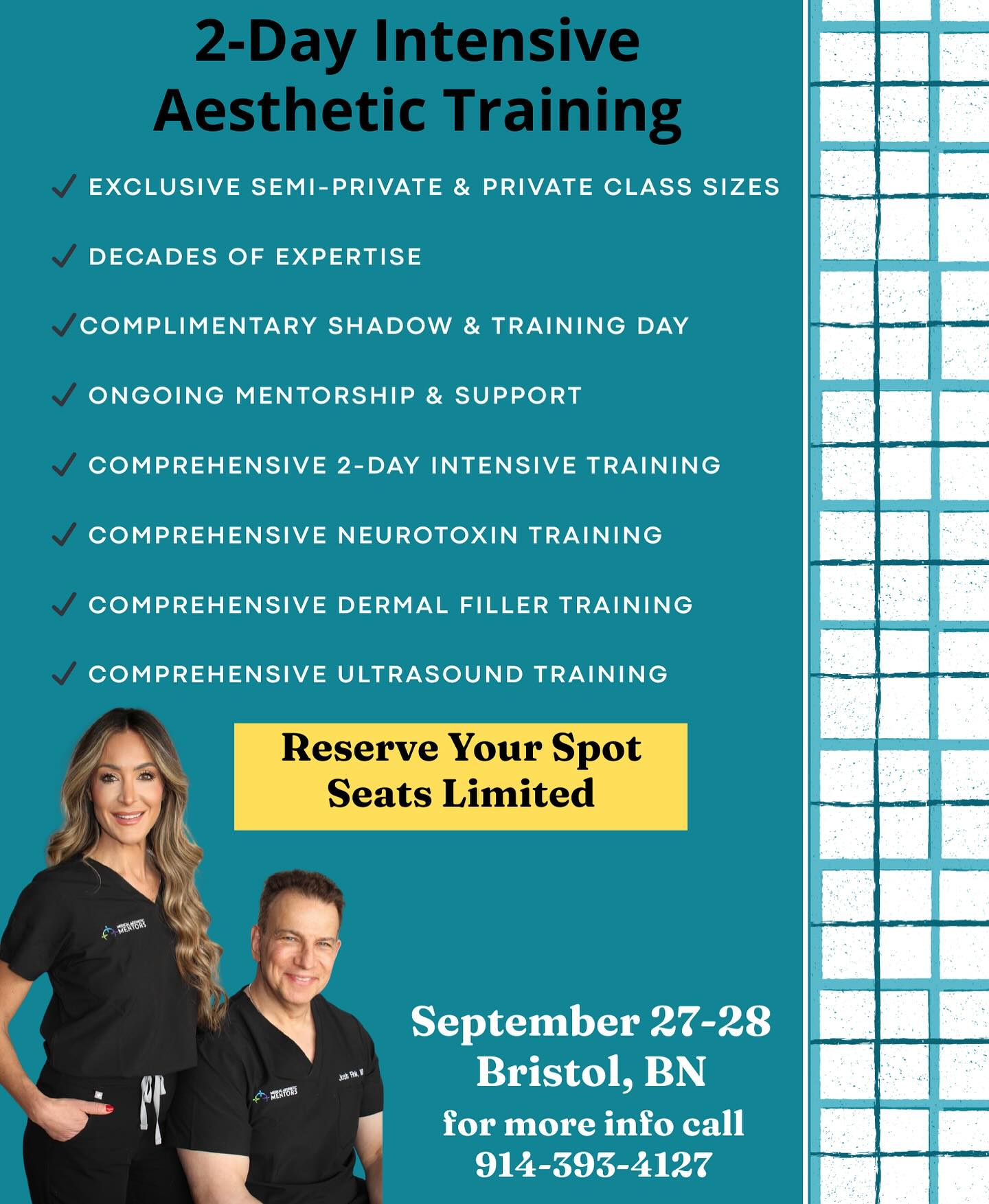 ✨Medical Aesthetic Mentors (MAM) ✨
Why Choose Medical Aesthetic Mentors for Your Aesthetic Training?
At Medical Aesthetic Mentors, we are committed to providing top-tier education and hands-on training to help you excel in the world of medical aesthetics. Our program is designed to set you up for success with:
✔ Exclusive Semi-Private & Private Class Sizes – Enjoy a personalized learning experience with focused instructor attention.
✔ Decades of Expertise – Learn from seasoned professionals with over 40 years of combined experience in aesthetics and injectables.
✔Complimentary Shadow & Training Day – Upon class completion, gain real-world experience by shadowing expert injectors.
✔ Ongoing Mentorship & Support – Stay connected with your instructors for continued guidance as you build your career.
✔ Comprehensive 2-Day Intensive Training – Engage in in-depth didactic learning, followed by one-on-one hands-on model training to refine your skills.
Whether you’re new to aesthetics or looking to enhance your expertise, our program gives you the tools, confidence, and experience to succeed.
Join us and take the next step in your aesthetic career!
For More Info On How To Register !
914-393-4127