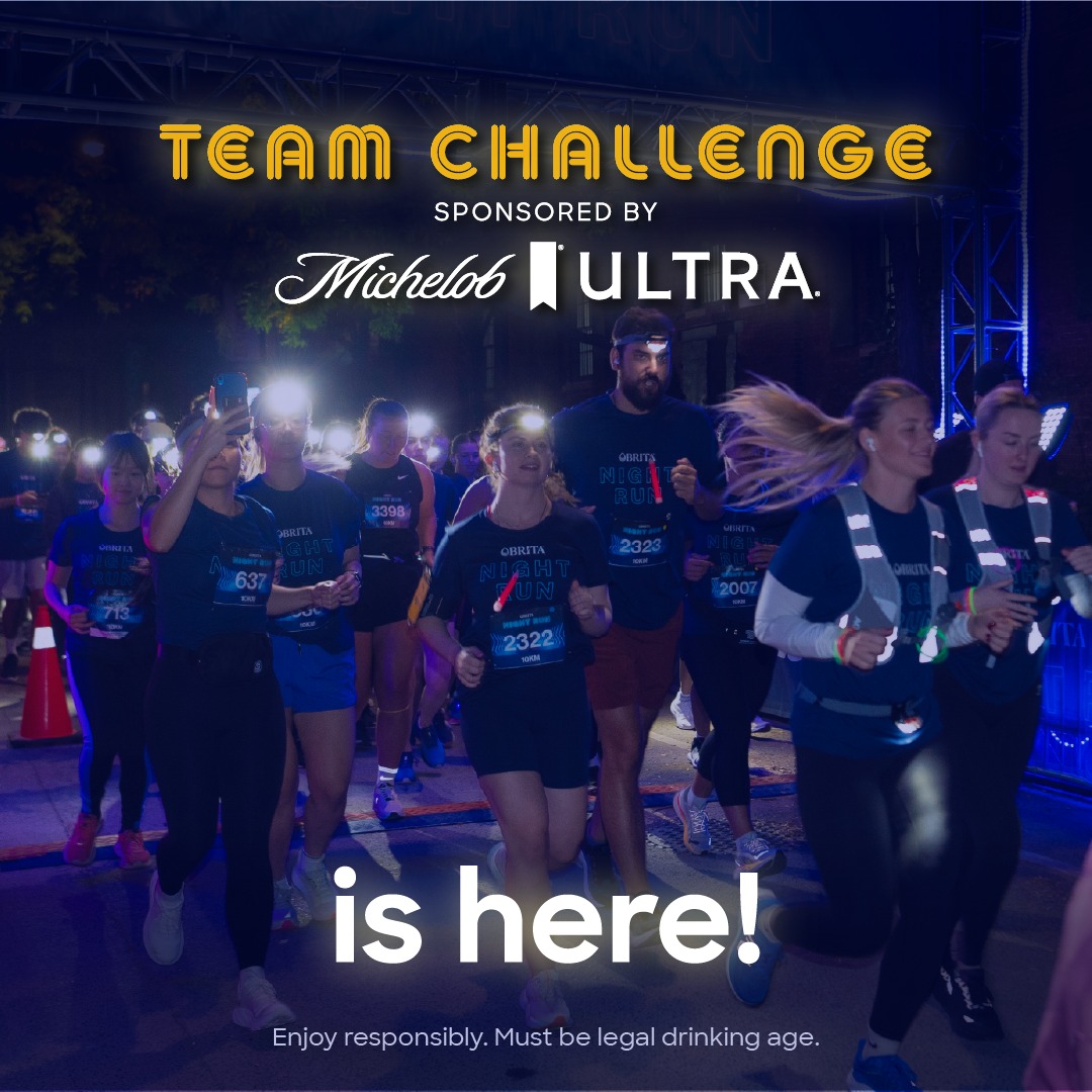 🚨 Think your crew is the fastest at Brita Night Run? Time to prove it.
The Michelob Ultra Team Challenge is here!.
🏃♀️🏃♂️ Build your team. Hit the course. Race for glory.
⚡️ Fastest 4-person teams in each category will win
🎽 All Team Challenge runners get an exclusive Michelob Ultra Neck Gaiter
🎁 Plus, a shot at a $500 Michelob ULTRA, Saucony, and Brita Prize Pack (one winner per city)
Tag your team. Lace up. Let’s go.
For more info and contest details please visit : britanightrun.ca
#BritaNightRun #UltraTeamChallenge