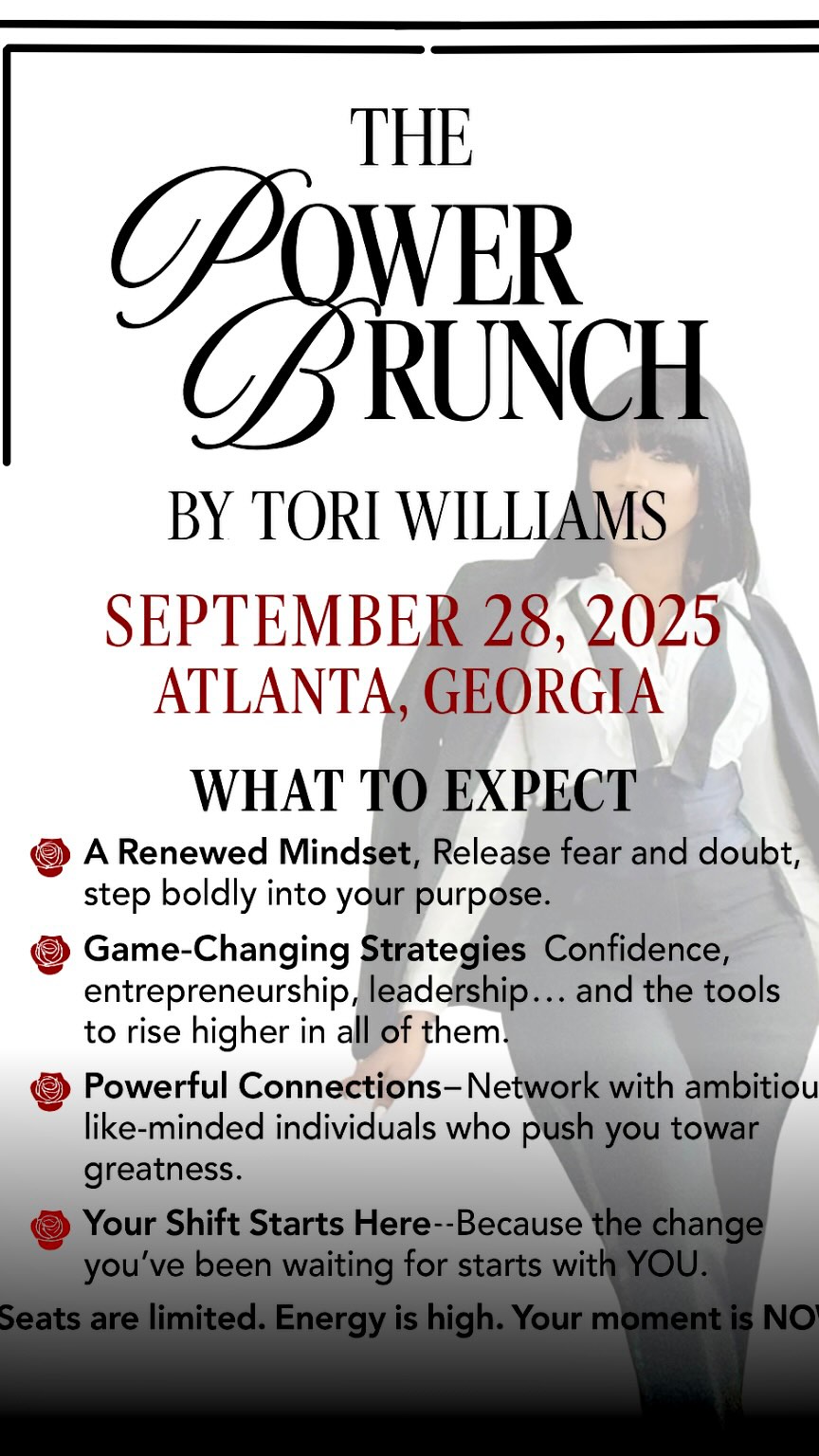 Listen !!!!!
I worked too hard, sacrificed too much, and overcame too many obstacles to stay quiet about the power of transformation. 💫
When I received my Honorary Doctorate, I reflected on my journey , the wins, the losses, the struggles, the late nights, early morning and realized one thing: we rise higher when we rise together.
That’s why I created The Power Brunch 🥂 a movement designed to pour back into YOU.
Here’s what’s waiting for you:
🌹 A luxury brunch + bottomless mimosas 🍾
🌹 An open + unfiltered Q&A with me , personal AND professional (I’m an open book 👏)
🌹 Game-changing strategies to elevate your confidence, business, and life
🌹 Networking with ambitious, like-minded individuals who will push you toward greatness
✨ Your shift starts HERE. Because the change you’ve been waiting for starts with YOU.
🎟️ Early Bird Tickets: Only $97
Seats are LIMITED — and they WILL sell out.
👉 Secure your seat today before it’s gone: Link in Bio
📍 Atlanta • Sept 28, 2025
#PowerBrunch2025 #ClaimYourSeat #BrunchWithPurpose #WomenWhoLead #AtlantaEvents