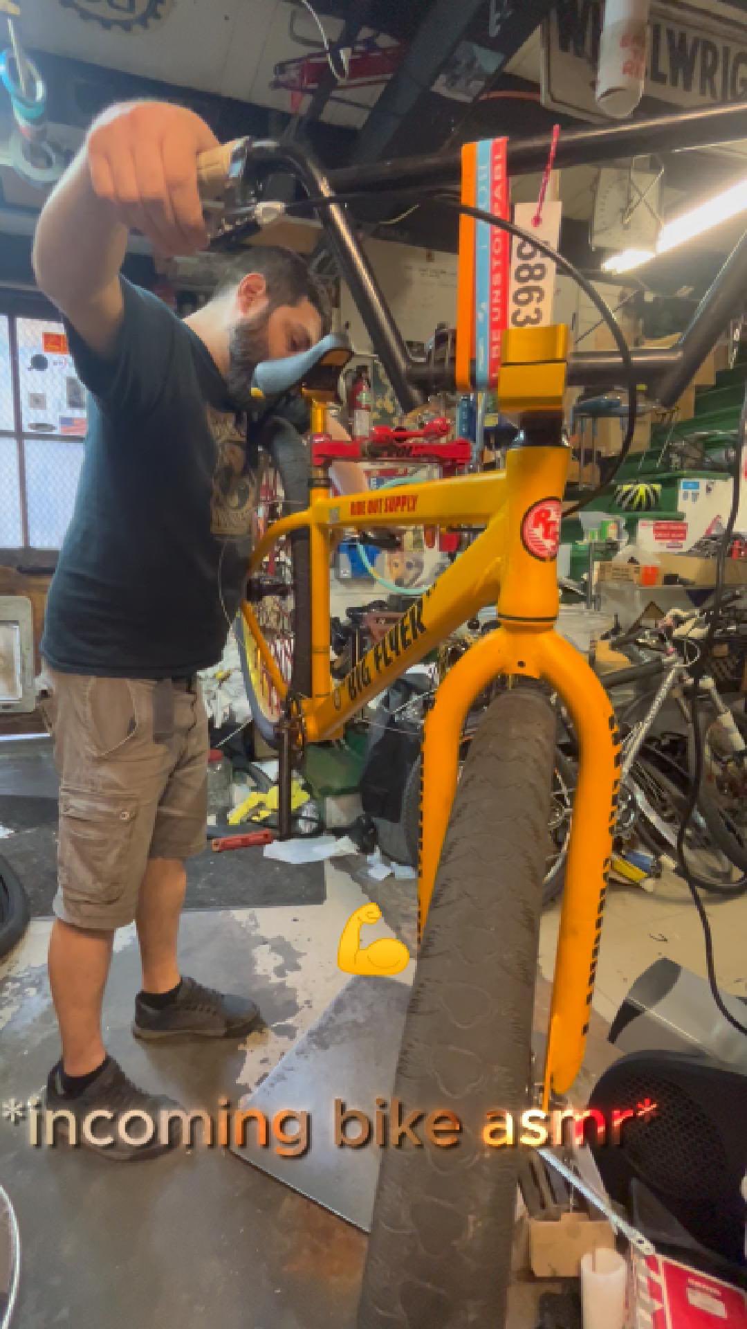 bike asmr 👂😁 with Joey 🦘! #fixingbikes #clickyclacky #bikelove #brakes #brakepads #cable #bikeshoplife