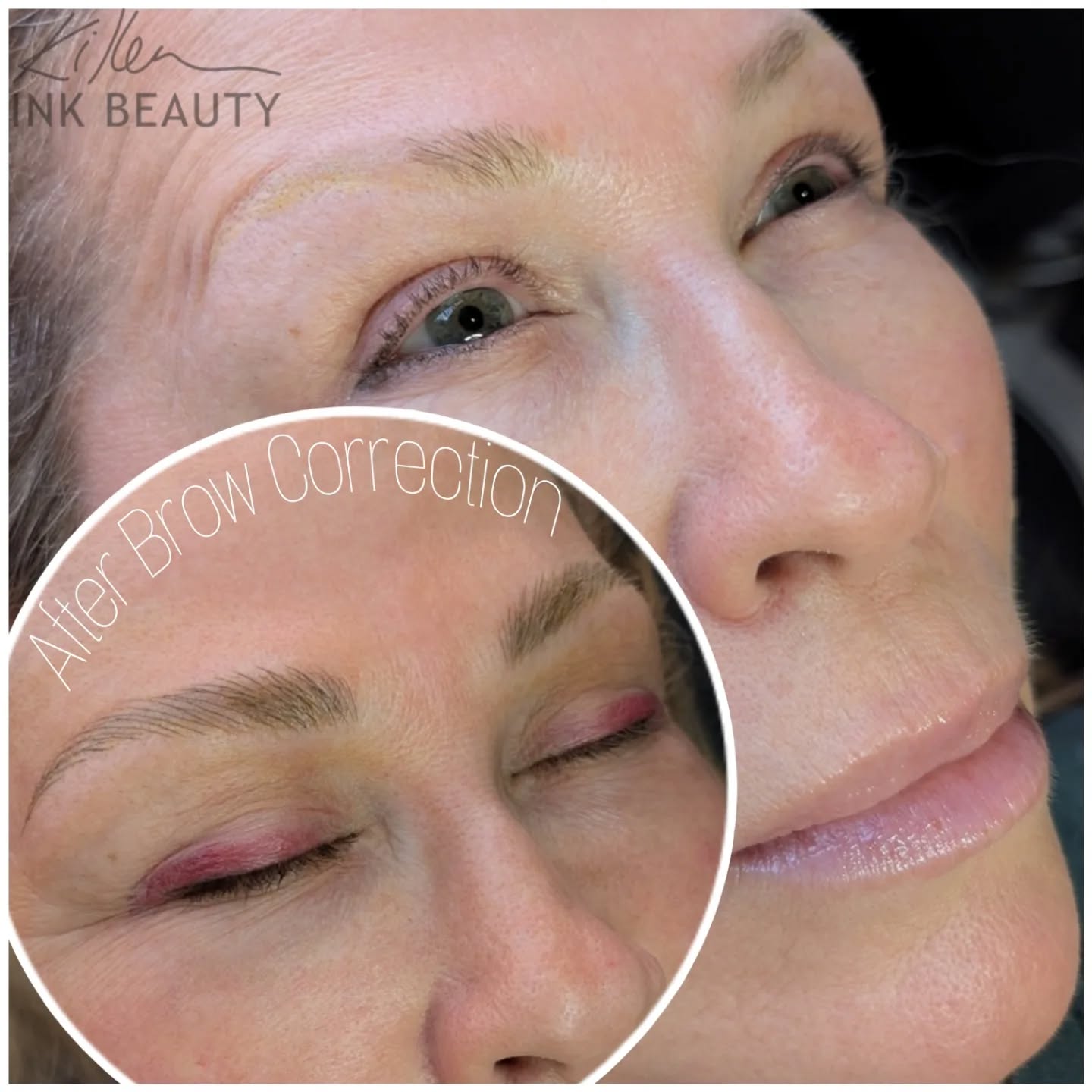✨ What’s going on here? Let me tell you!
After a few laser sessions, my client was finally ready to have her brows redone. And while we were at it, we enhanced her eyes with eyeliner too! 👀
Here’s the reality: everyone heals differently. Some people bruise, some don’t. Some experience redness or swelling, while others barely notice anything. The eye area is very sensitive, so it’s important to go in knowing these temporary side effects can happen.
What I can tell you is that she’s going to have a beautifully defined, thicker-looking lash line thanks to her lash enhancement tattoo. I can’t wait to share her healed results! 💫
