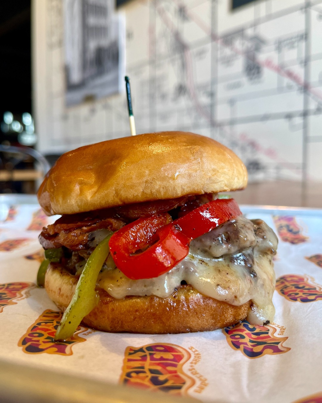 This burger isn’t holding back. Totally Smashed just dropped their latest feature: The Chorizo Loco Smash. It’s stacked with spice, loaded with flavor, and dripping with house-made Smashed Sauce.
Two patties. Chorizo. Peppers. Melty pepperjack. You know what to do. Here for a limited time inside The Warehouse Food Hall. Get after it while it’s hot.