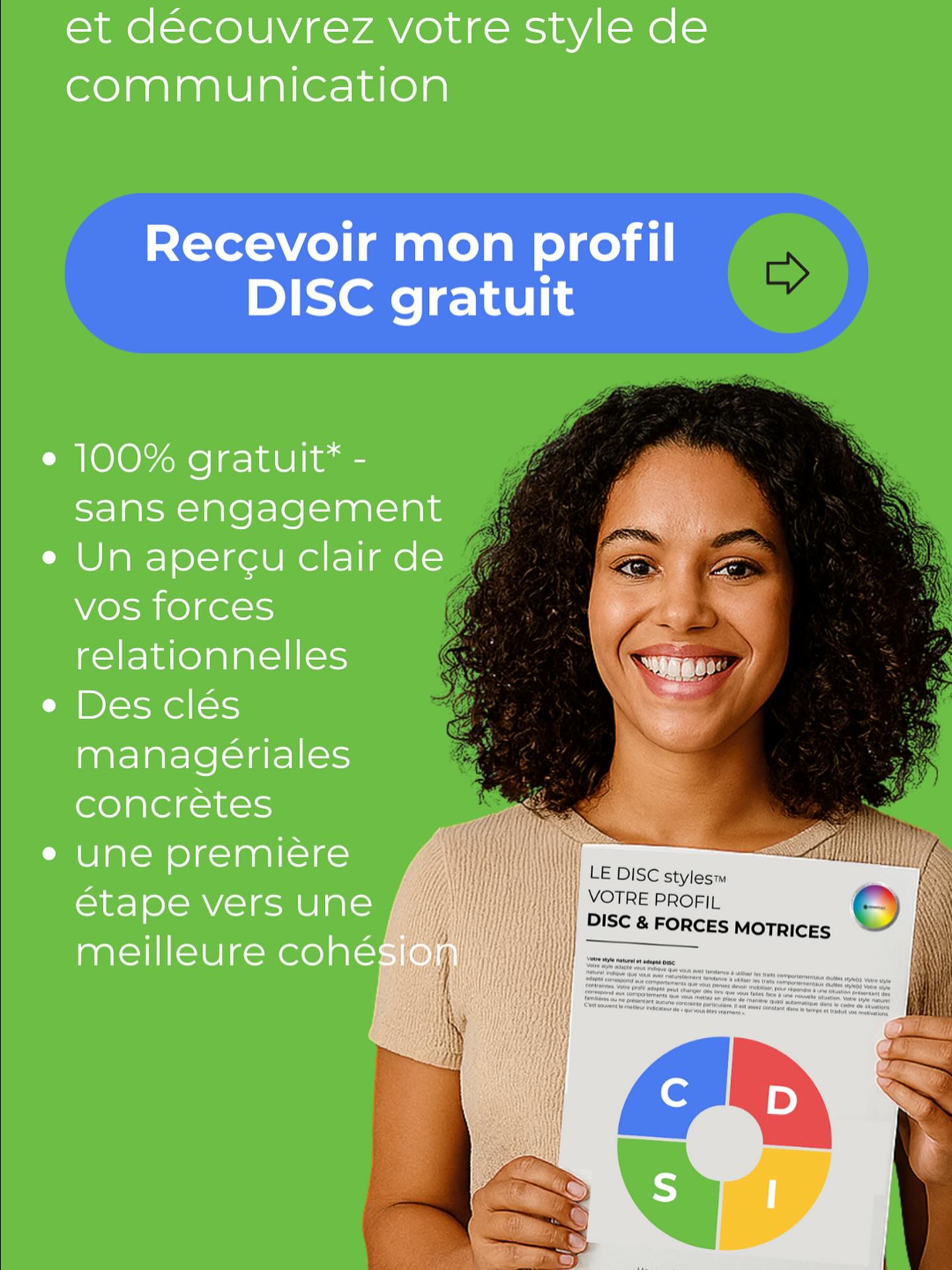 🚀𝐃𝐢𝐫𝐢𝐠𝐞𝐚𝐧𝐭𝐬 & 𝐑𝐇, 𝐜𝐞𝐭 𝐨𝐮𝐭𝐢𝐥 𝐞𝐬𝐭 𝐩𝐨𝐮𝐫 𝐯𝐨𝐮𝐬 !
⚡ Une opportunité unique pour piloter votre équipe avec plus de clarté.
Vous gérez une équipe de plus de 5 collaborateurs ?
👉 𝐏𝐫𝐨𝐟𝐢𝐭𝐞𝐳 𝐝’𝐮𝐧 𝐩𝐫𝐨𝐟𝐢𝐥 #𝐃𝐈𝐒𝐂 𝐨𝐟𝐟𝐞𝐫𝐭 𝐩𝐨𝐮𝐫 :
✔️ Découvrir votre style de management
✔️ Identifier vos forces et vos zones de vigilance
✔️ Mieux comprendre vos équipes
📍 Offre exclusive ici : https://www.disc-coachdaffairesformation.com/profil-disc-gratuit
Lien dans la bio
#Leadership #Management #Cohésion #Coachdaffaires