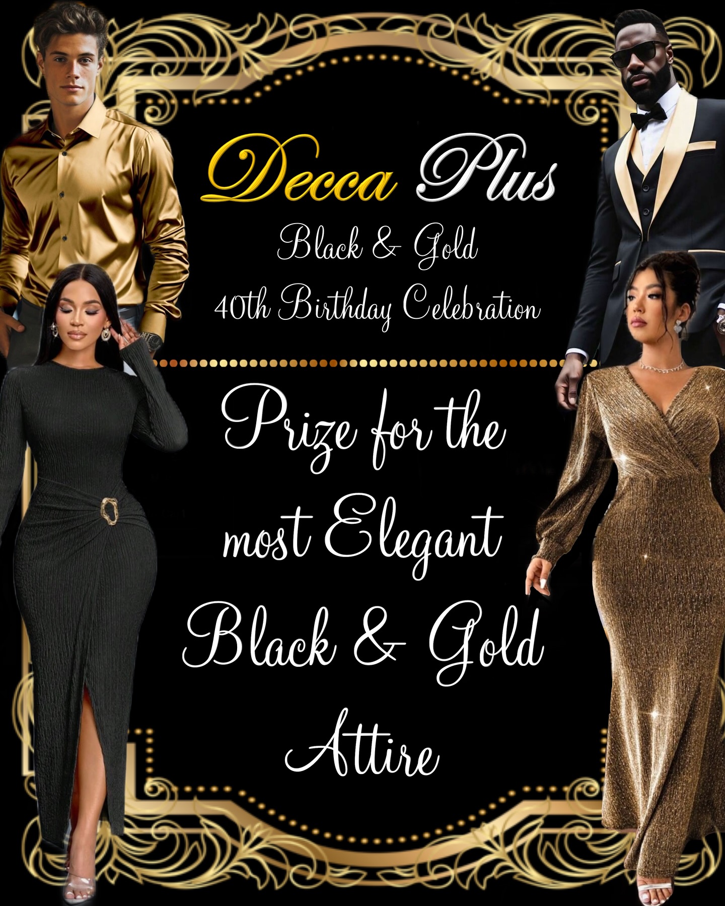 Join us at Decca Plus’s Black & Gold 40th birthday celebration! Your valued support has been key to this great achievement. Join the fun-filled celebration honoring the company’s journey, innovations, and loyal customers who made it all possible. There will be a guest speaker, platform artists, music, networking, a plated lunch, gift bags and a prize 🏆 for the person in the most elegant black and gold attire! Get your tickets before the price goes up on October 1st by calling 888-937-5159. We look forward to celebrating this milestone with you!
#deccaplus #deccaplusproducts #naturalbeautyproducts #deccaproducts #blackandgold #celebration #40thbirthday #40years #acheivement #celebrate #haircare #haircareproducts #support #birthday #hair #guestspeaker #networking #cosmetologist #barbers #trichologist #loctician #naturalhairstylist #thankyou #celebratewithus #satintame #satinpomade #allhairtypes #haircolorist #family #supporters