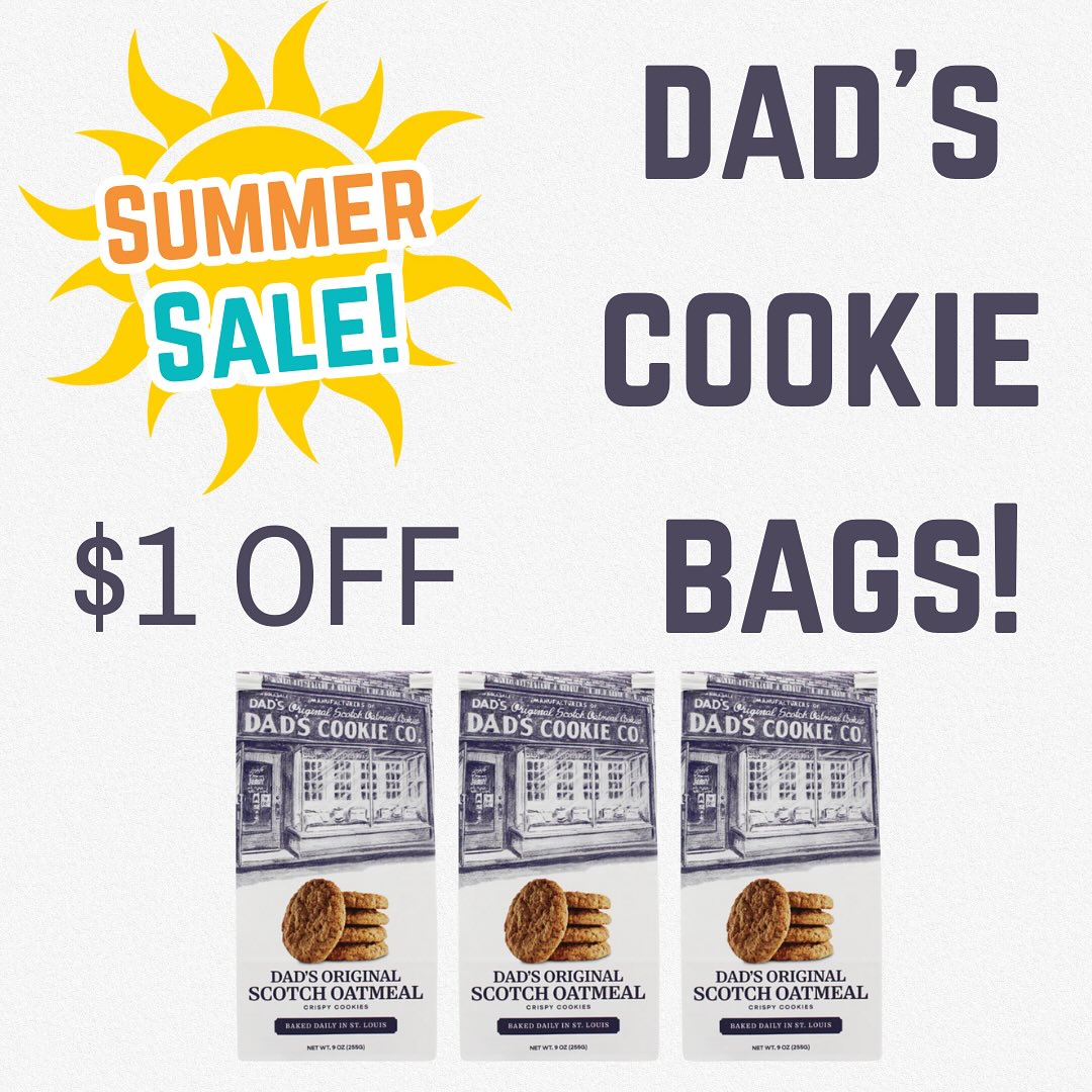 ☀️ Summer Sale! Dad’s Cookie Bags are now just $3.95. Stock up before the season ends in October! 🍪