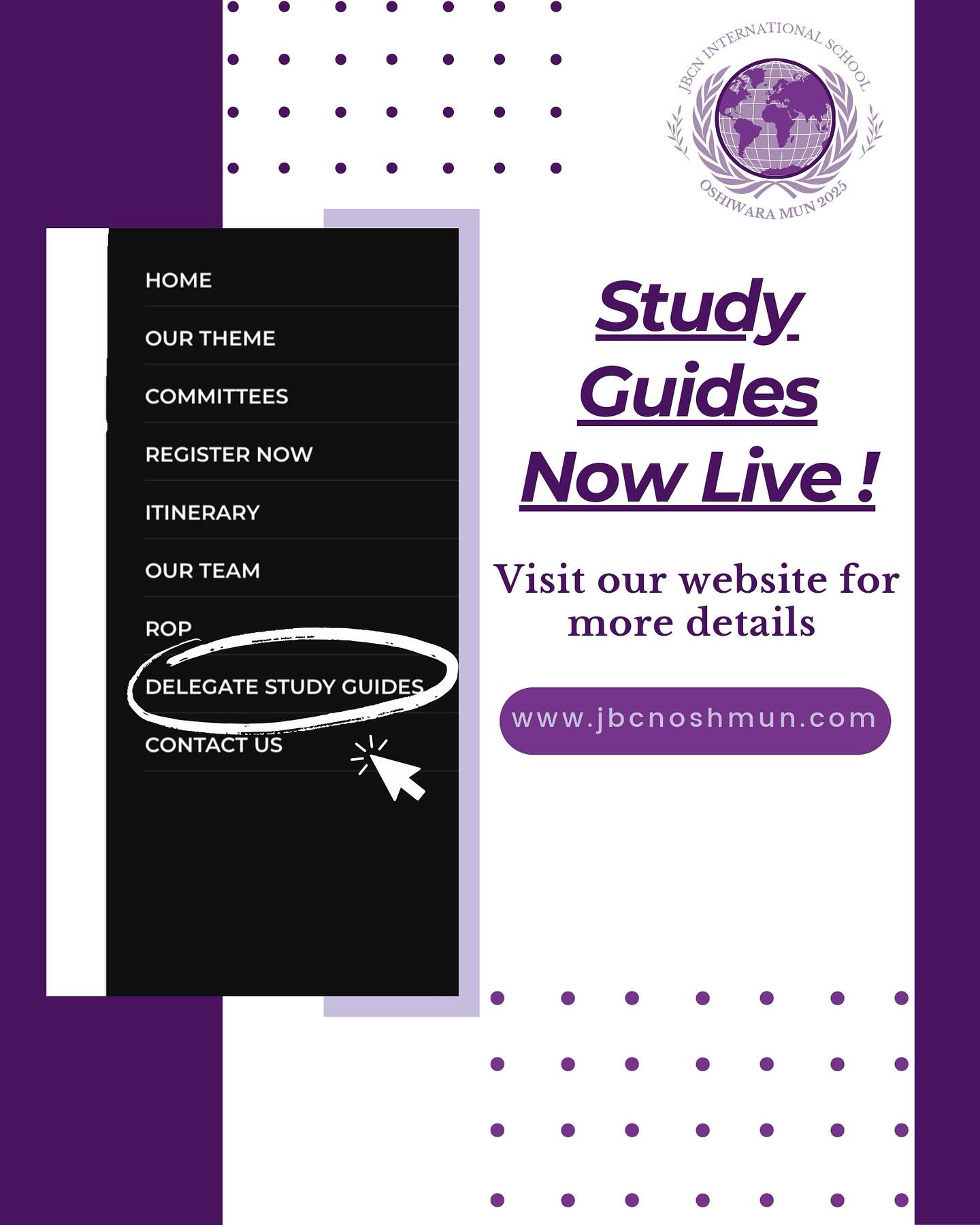 It’s time to dive deeper into your research because study guides for JBCN Oshiwara MUN are now available! Find them on our website. 💜