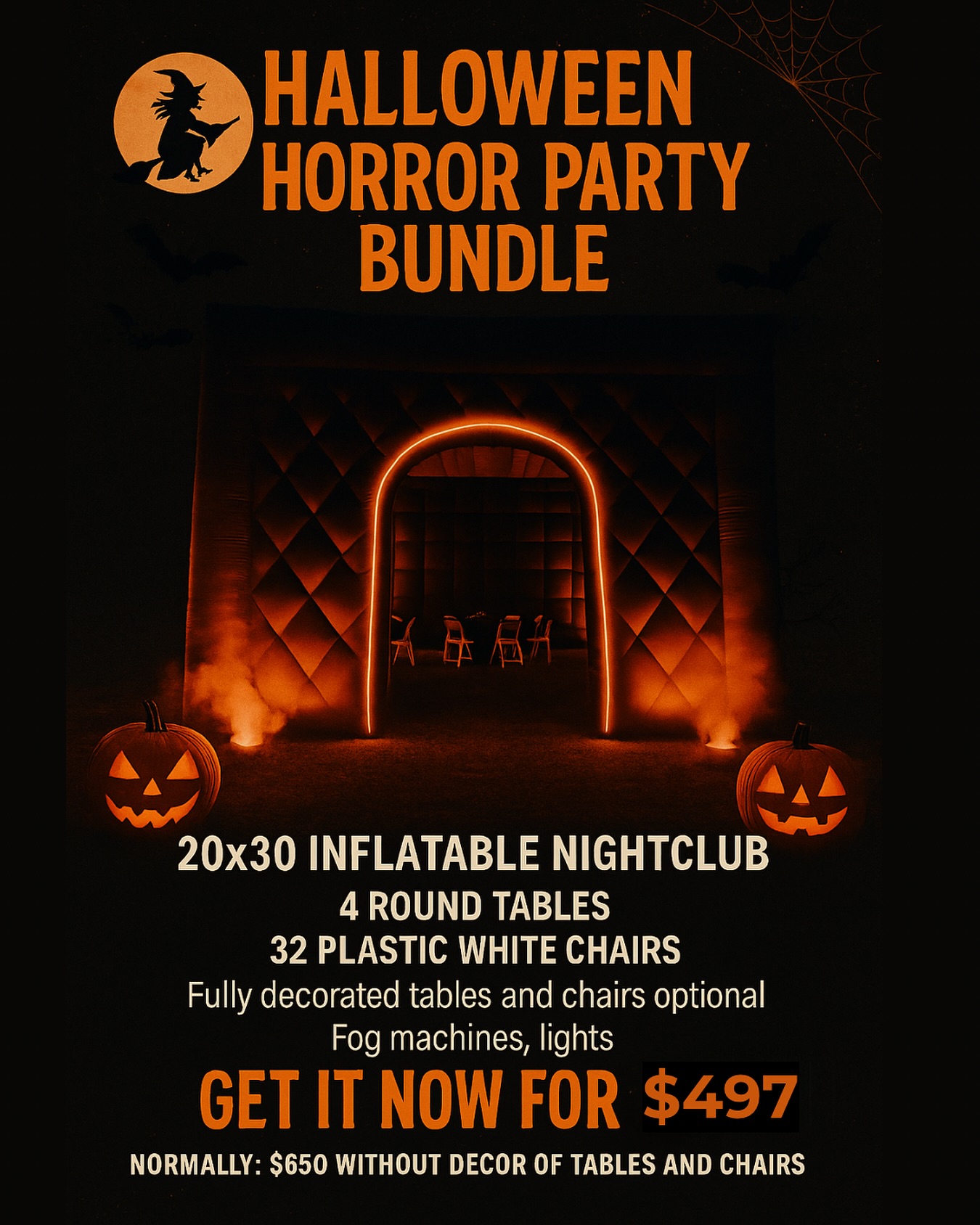 FIRST 5 BOOKINGS GET EXTRA $100 OFF!
Your haunted nightclub for $497. Fog, lights, and fear included.
Book Now, Pay Later
Reserve with $100 down today.
#HauntedNightclub #HalloweenPartyVibes #AVHalloween #AntelopeValleyEvents #LancasterCA #PalmdaleCA #HalloweenInTheAV #NightclubAtHome #SpookySeasonSetup #HalloweenPartyReady #AVNightlife #EpicHalloweenParty